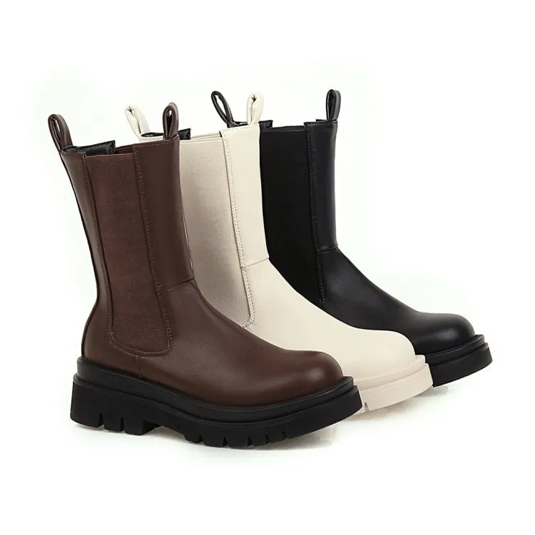 Round Toe Platform Womens Boots