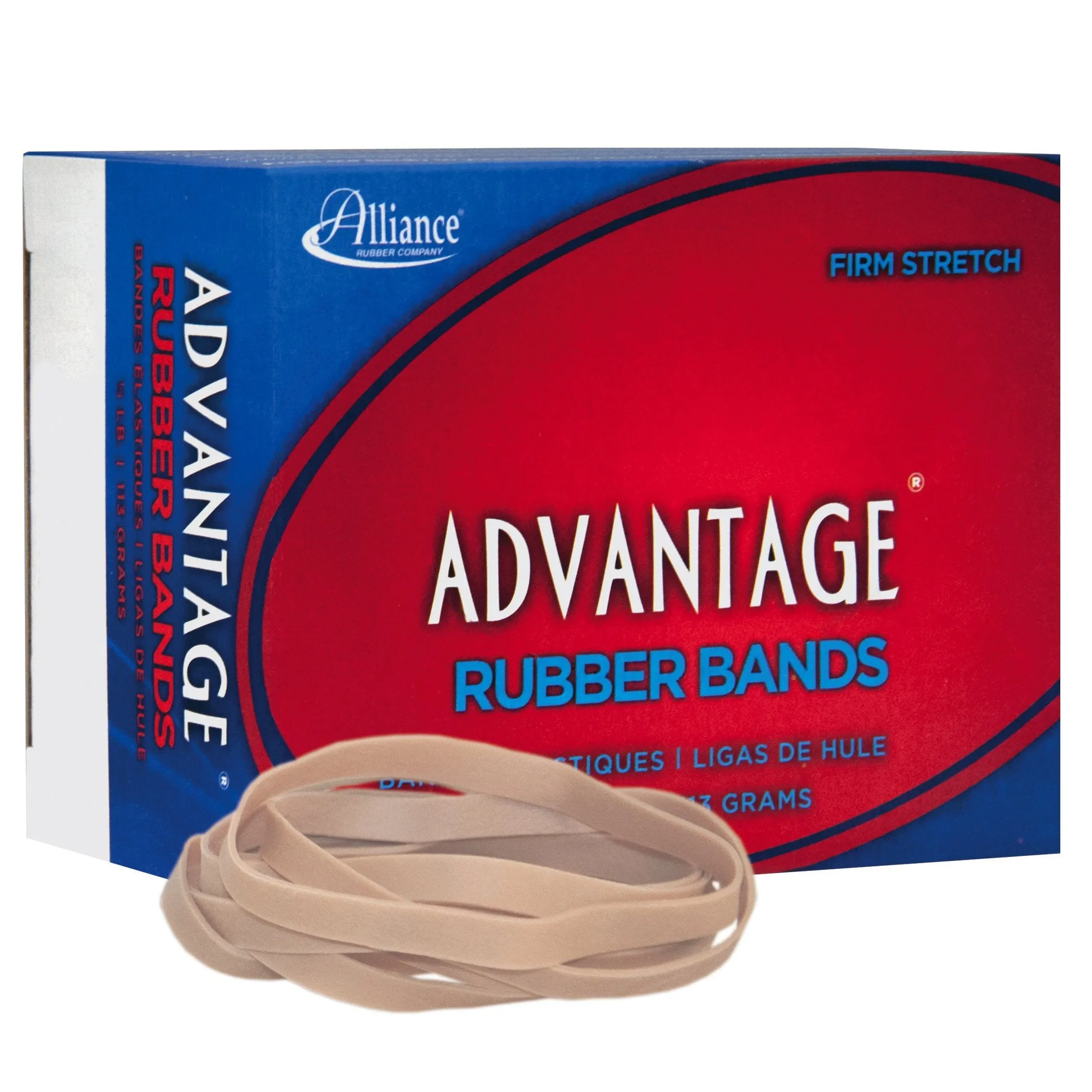 Rubber Bands Alliance Rubber 26649 Advantage Size #64, 1/4 lb Box Contains Approx. 80 Bands (3 1/2" x 1/4", Natural Crepe) Beige