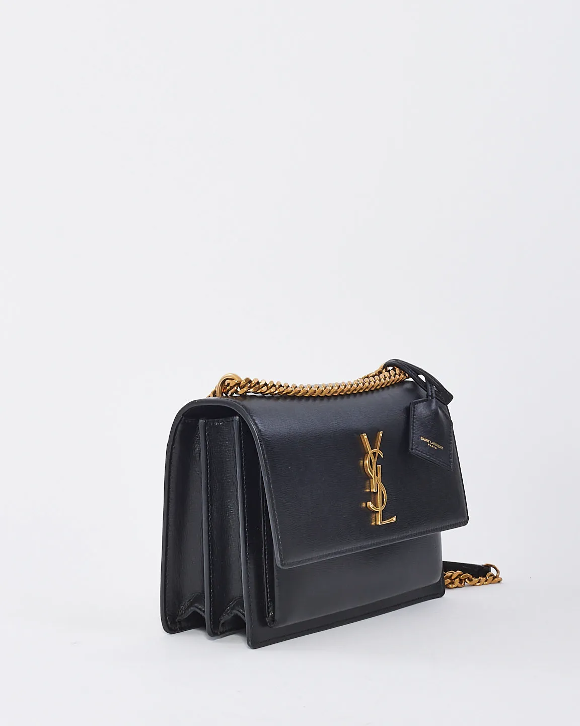 Saint Laurent Black Leather Medium Sunset Bag