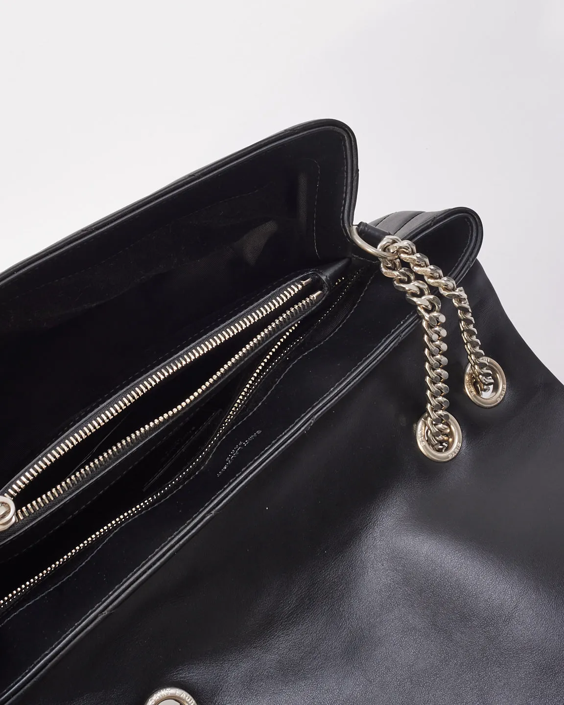 Saint Laurent Black Y Quilted Leather Medium Lou Lou Chain Shoulder Bag