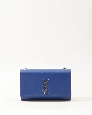 Saint Laurent Blue Leather Medium Kate Chain Shoulder Bag