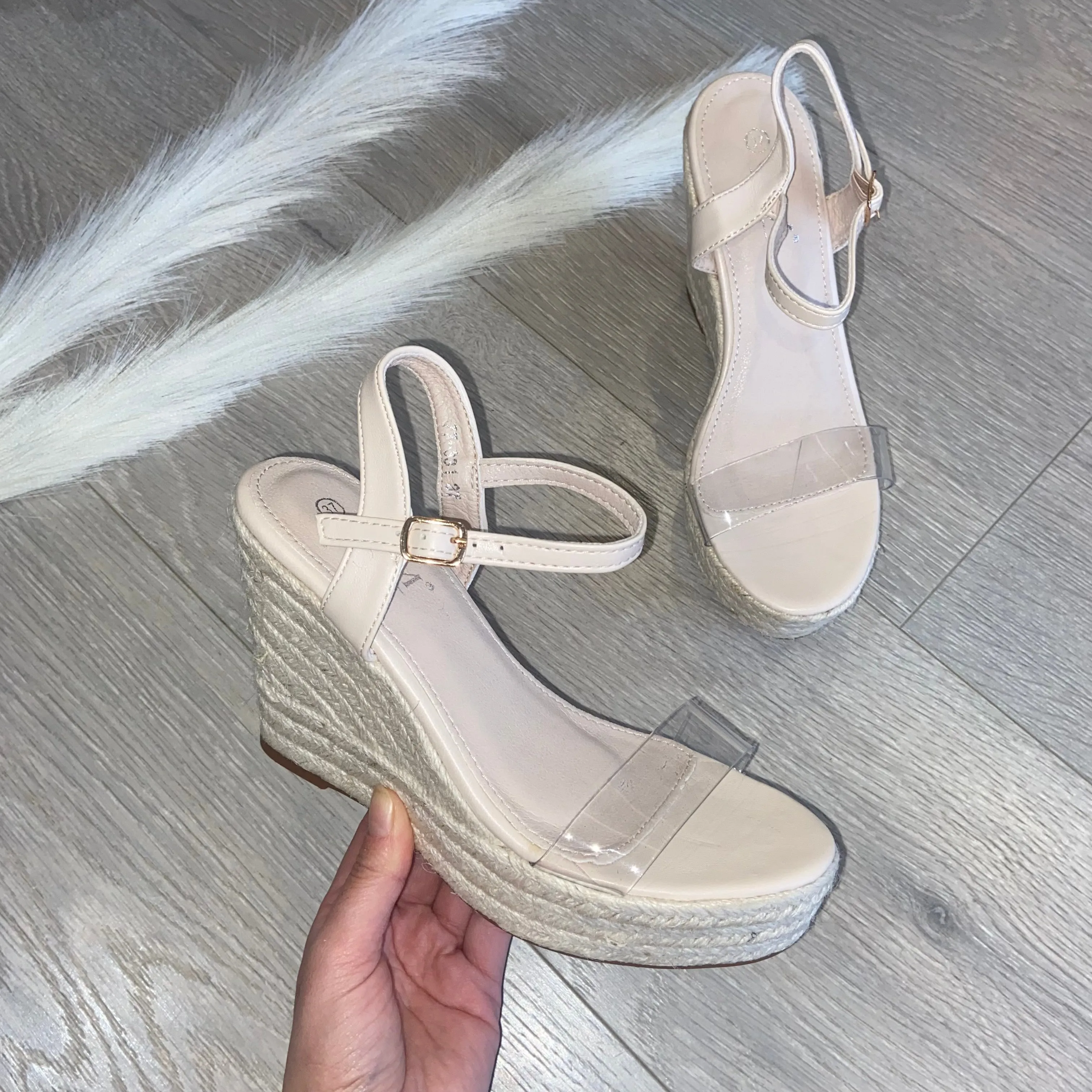 SALE Erin perspex espadrille wedges