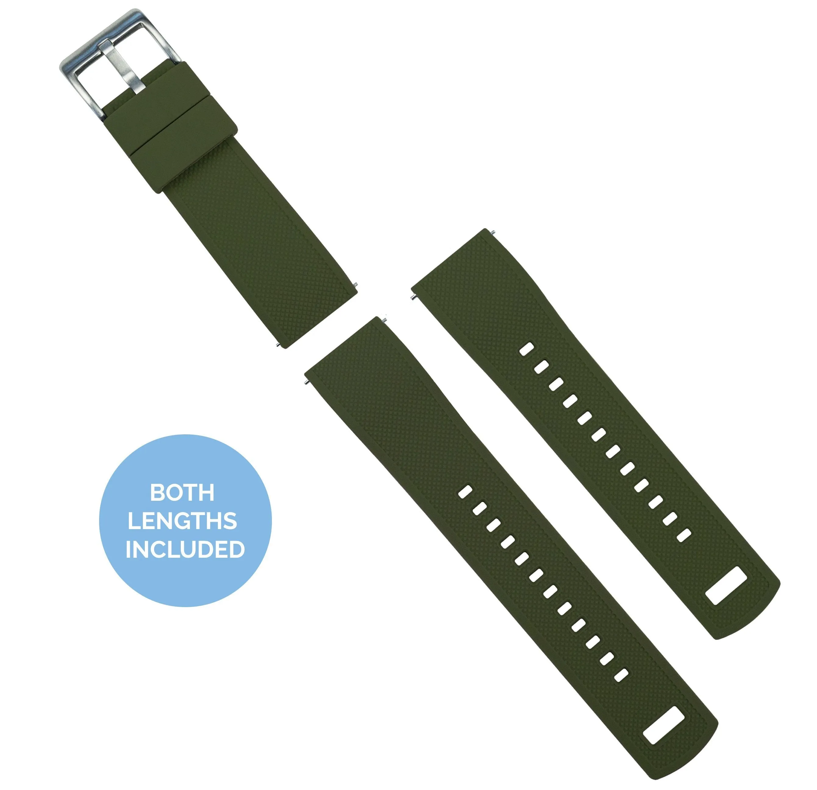 Samsung Galaxy Watch Active 2 Elite Silicone Army Green Top Black Bottom Watch Band