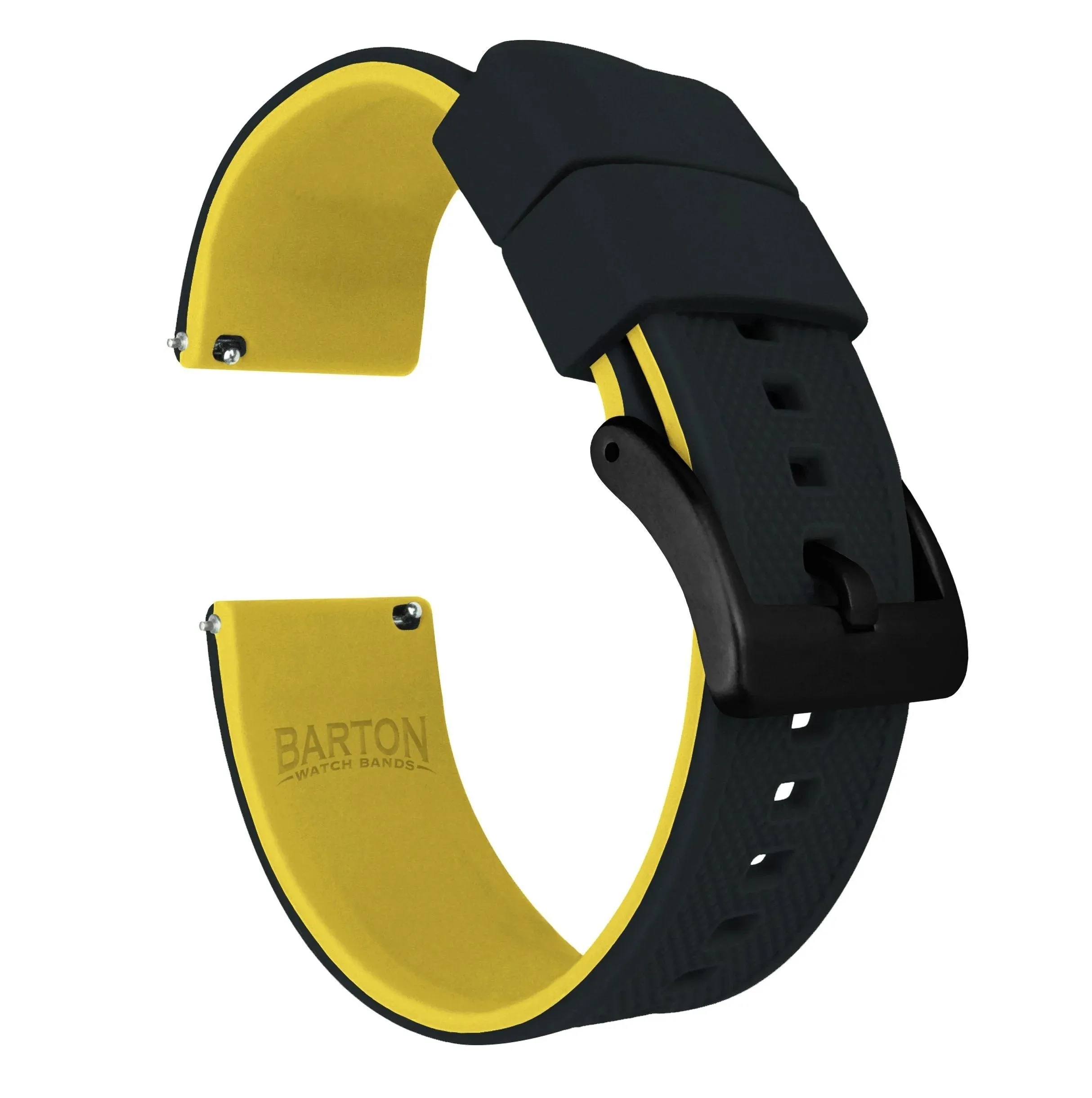 Samsung Galaxy Watch Active 2 Elite Silicone Black Top Yellow Bottom Watch Band