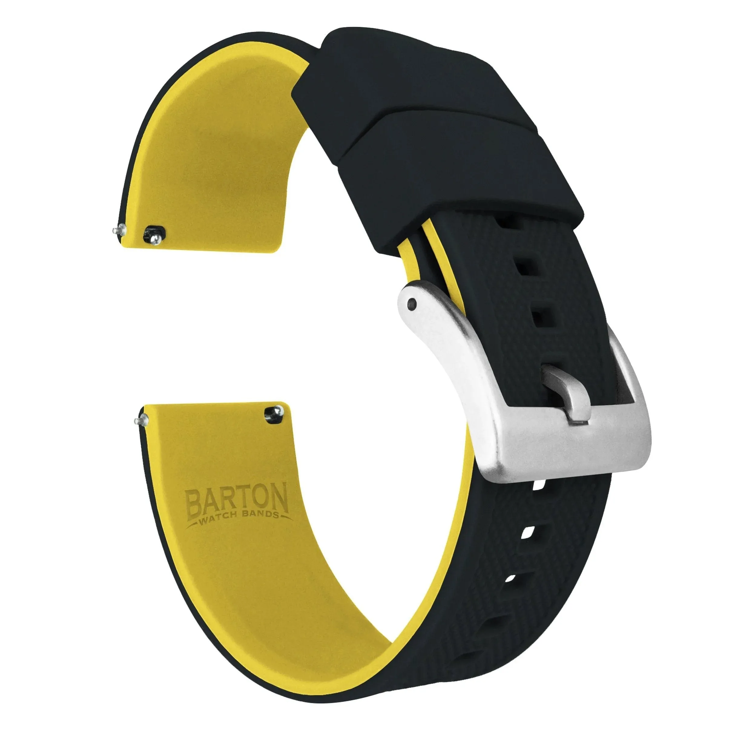 Samsung Galaxy Watch Active 2 Elite Silicone Black Top Yellow Bottom Watch Band