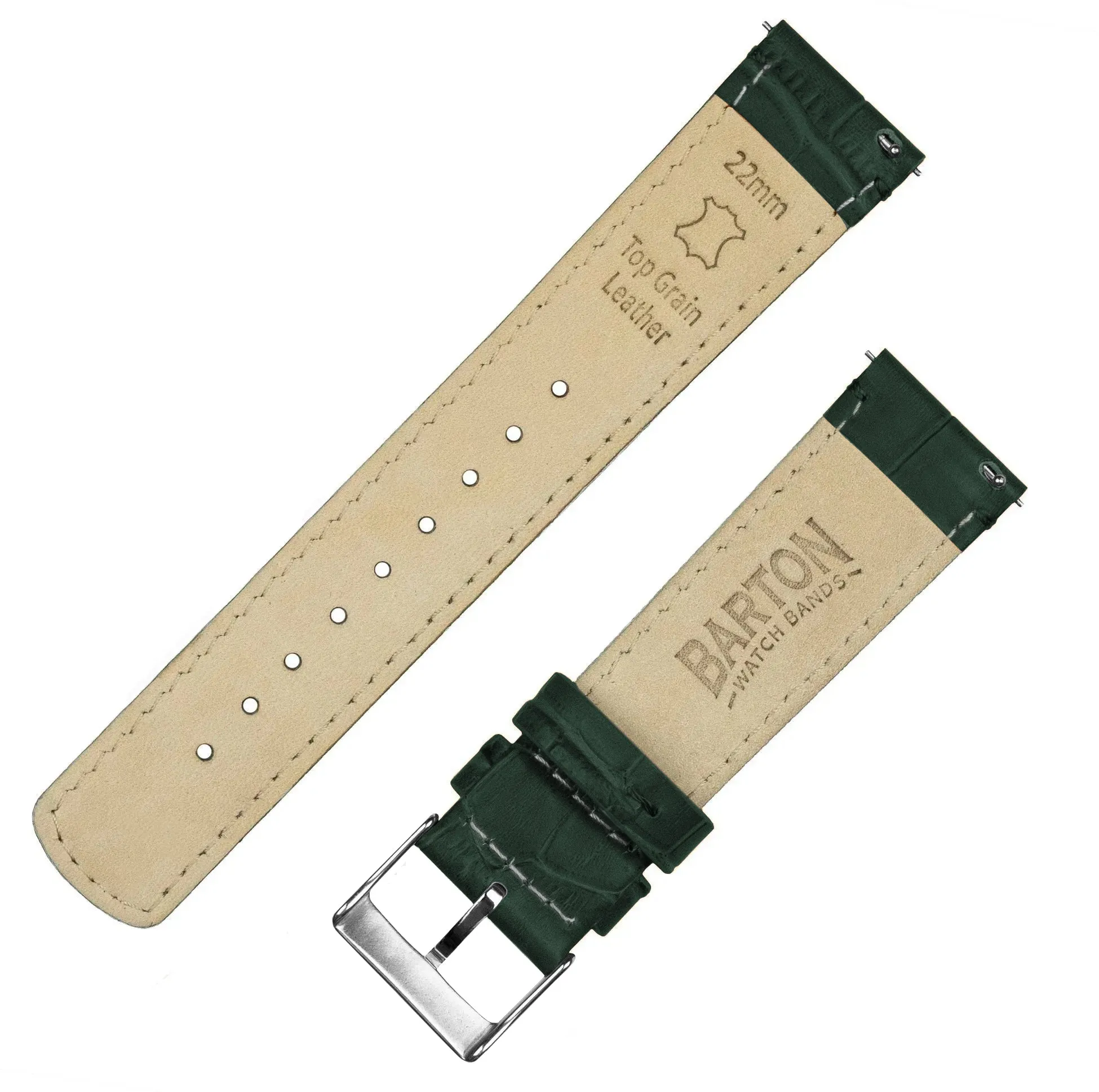 Samsung Galaxy Watch Active 2 Forest Green Alligator Grain Leather Watch Band