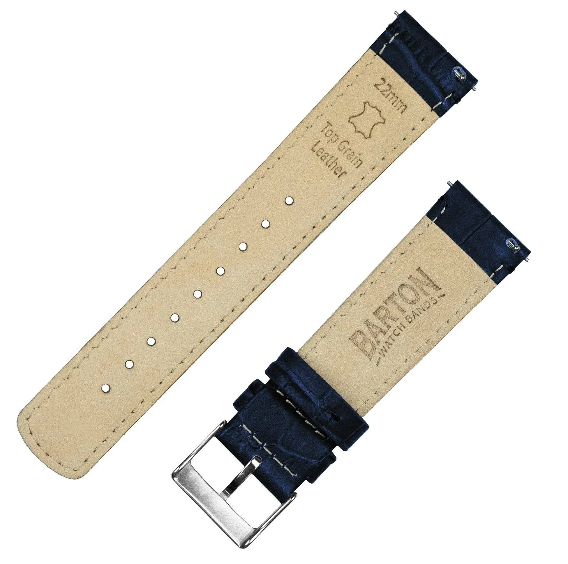 Samsung Galaxy Watch Active 2 Navy Blue Alligator Grain Leather Watch Band