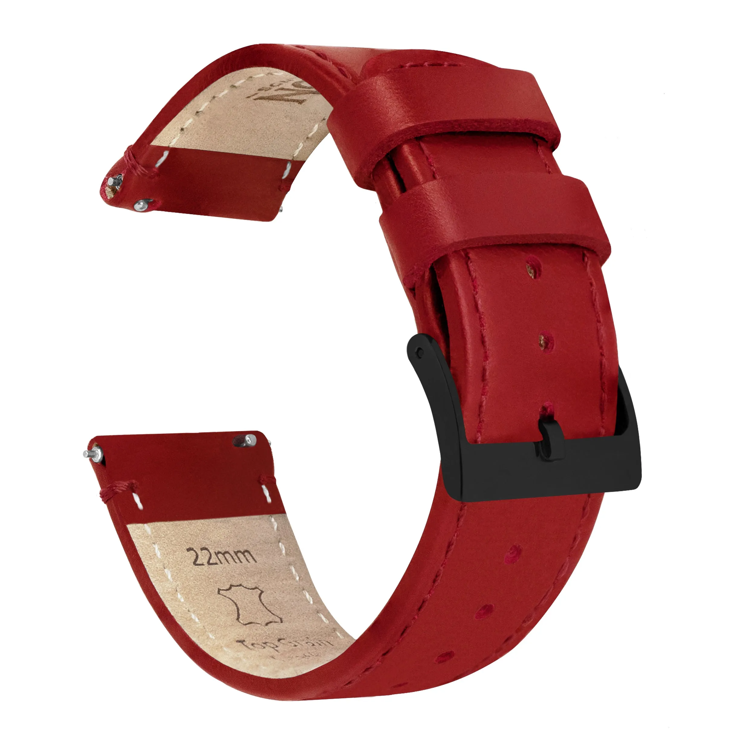 Samsung Galaxy Watch Active 2 Red Leather Stitching Watch Band