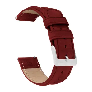 Samsung Galaxy Watch Active Classic Horween Leather Crimson Red Watch Band