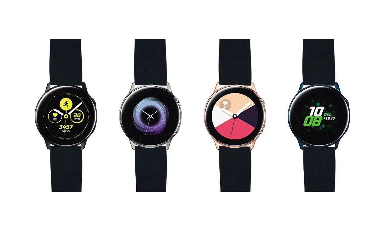 Samsung Galaxy Watch Active Elite Silicone Black Top Crimson Red Bottom Watch Band