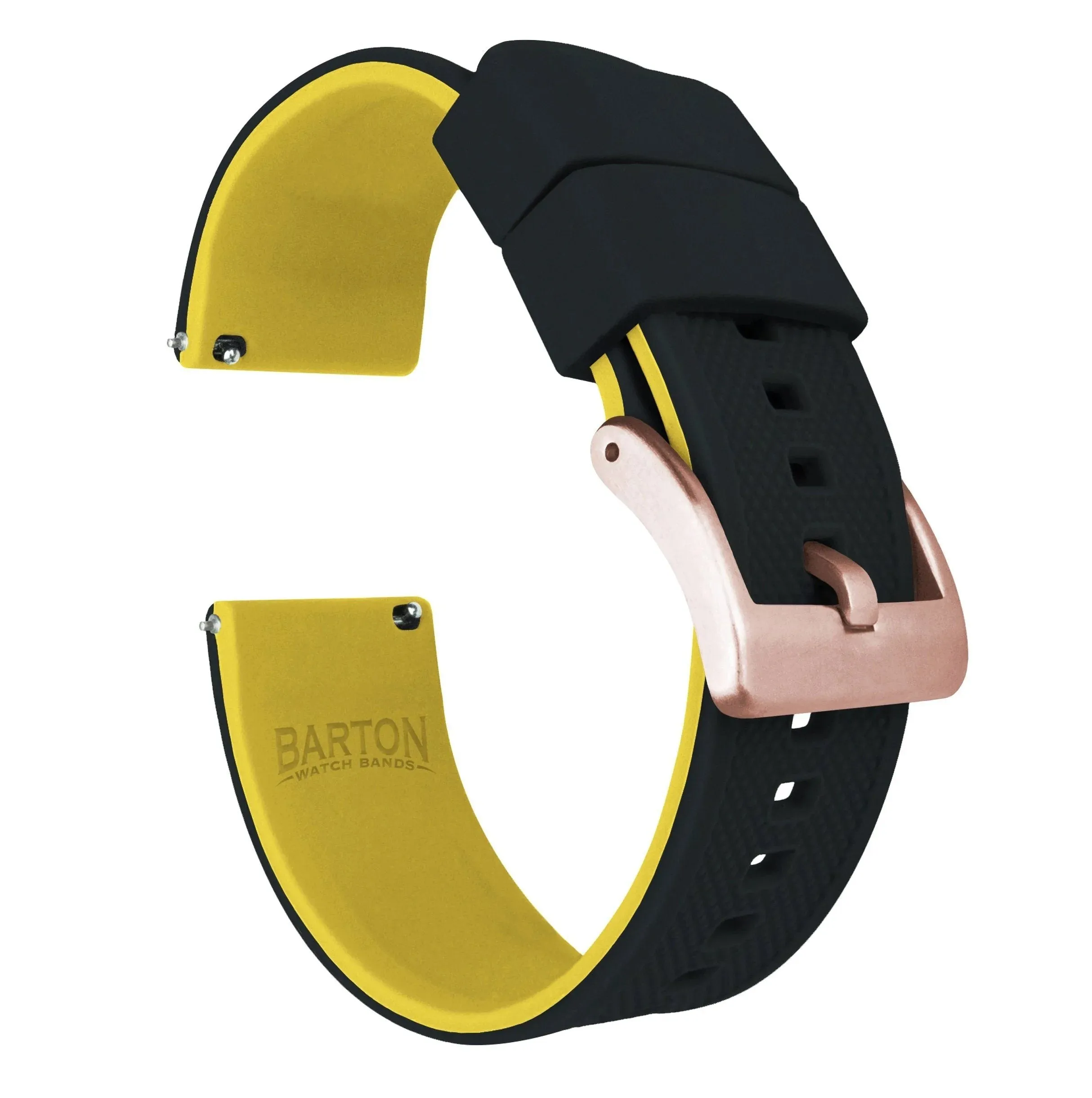Samsung Galaxy Watch Active Elite Silicone Black Top Yellow Bottom Watch Band