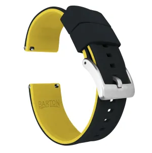 Samsung Galaxy Watch Active Elite Silicone Black Top Yellow Bottom Watch Band