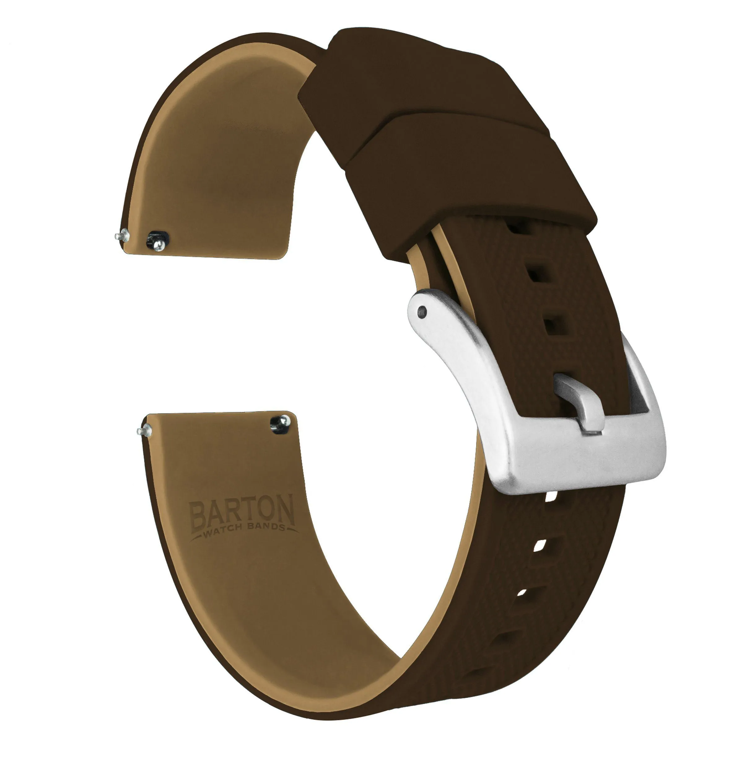 Samsung Galaxy Watch Active Elite Silicone Brown Top Khaki Bottom Watch Band