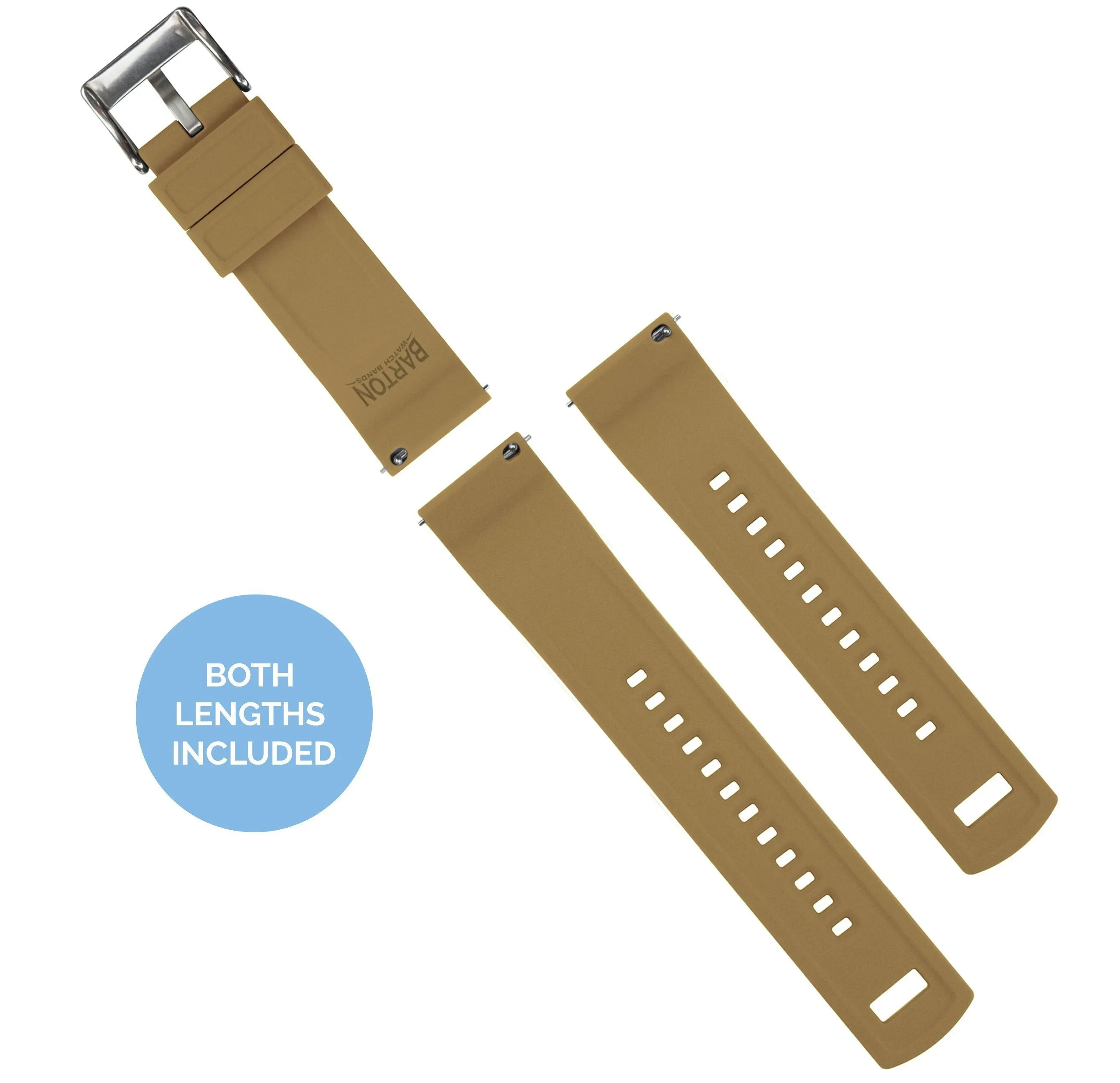 Samsung Galaxy Watch Active Elite Silicone Brown Top Khaki Bottom Watch Band