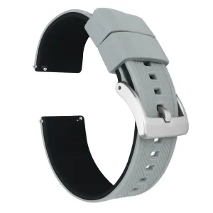Samsung Galaxy Watch Active Elite Silicone Cool Grey Top Black Bottom Watch Band