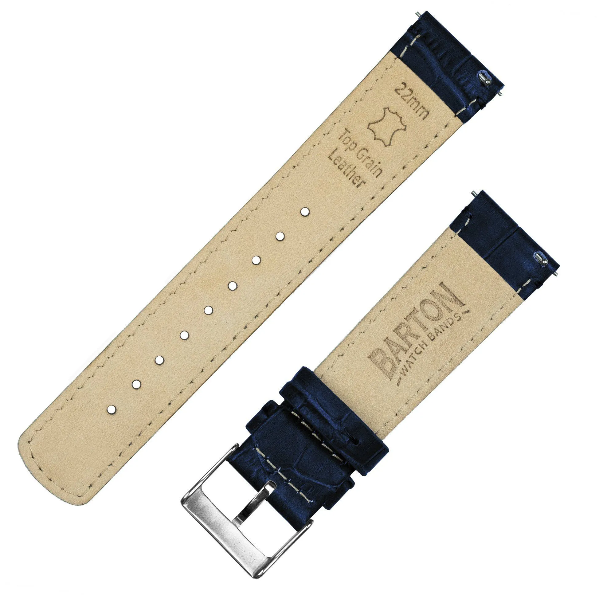 Samsung Galaxy Watch Active Navy Blue Alligator Grain Leather Watch Band