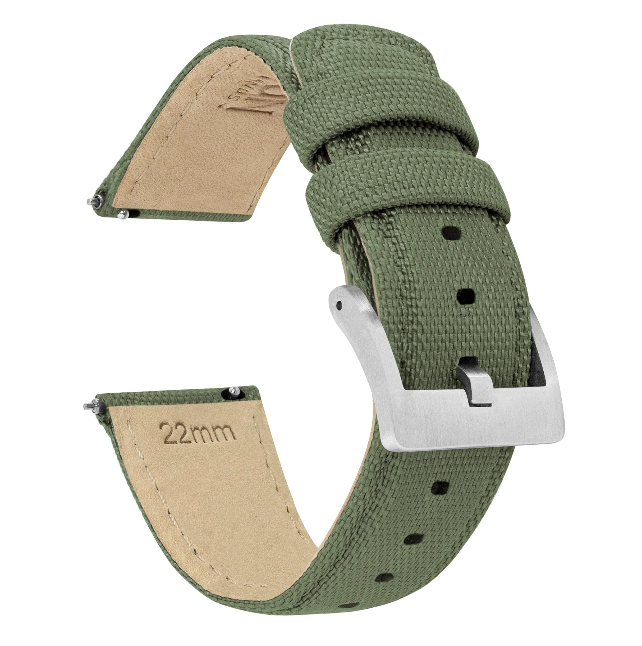 Samsung Galaxy Watch Active Sailcloth Quick Release Army Green Watch Band