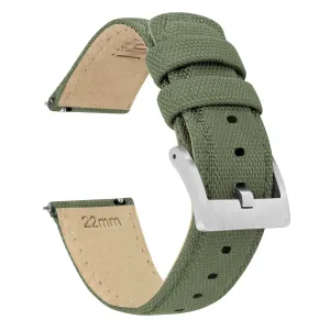 Samsung Galaxy Watch Active Sailcloth Quick Release Army Green Watch Band