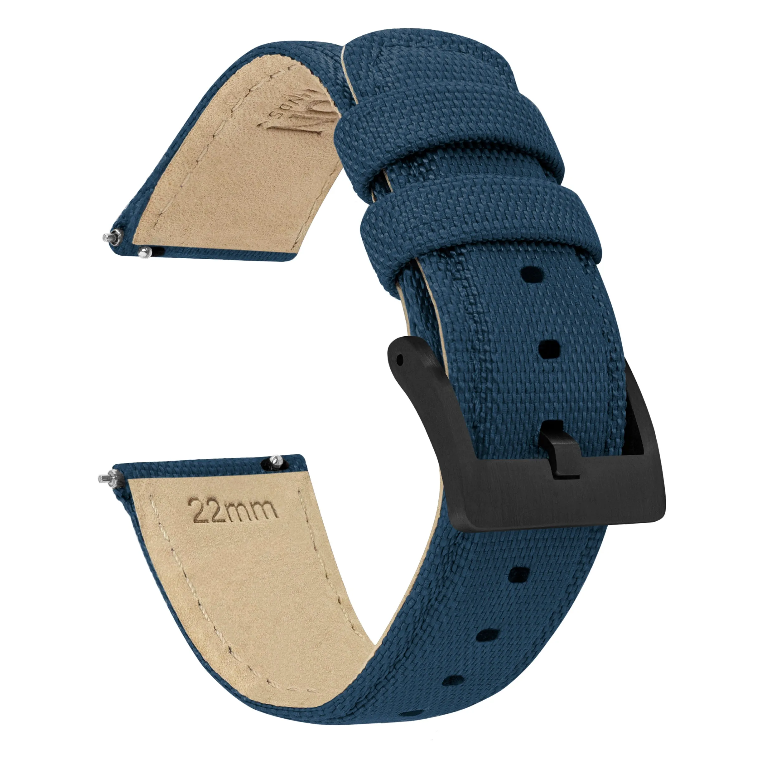 Samsung Galaxy Watch Active Sailcloth Quick Release Navy Blue Watch Band