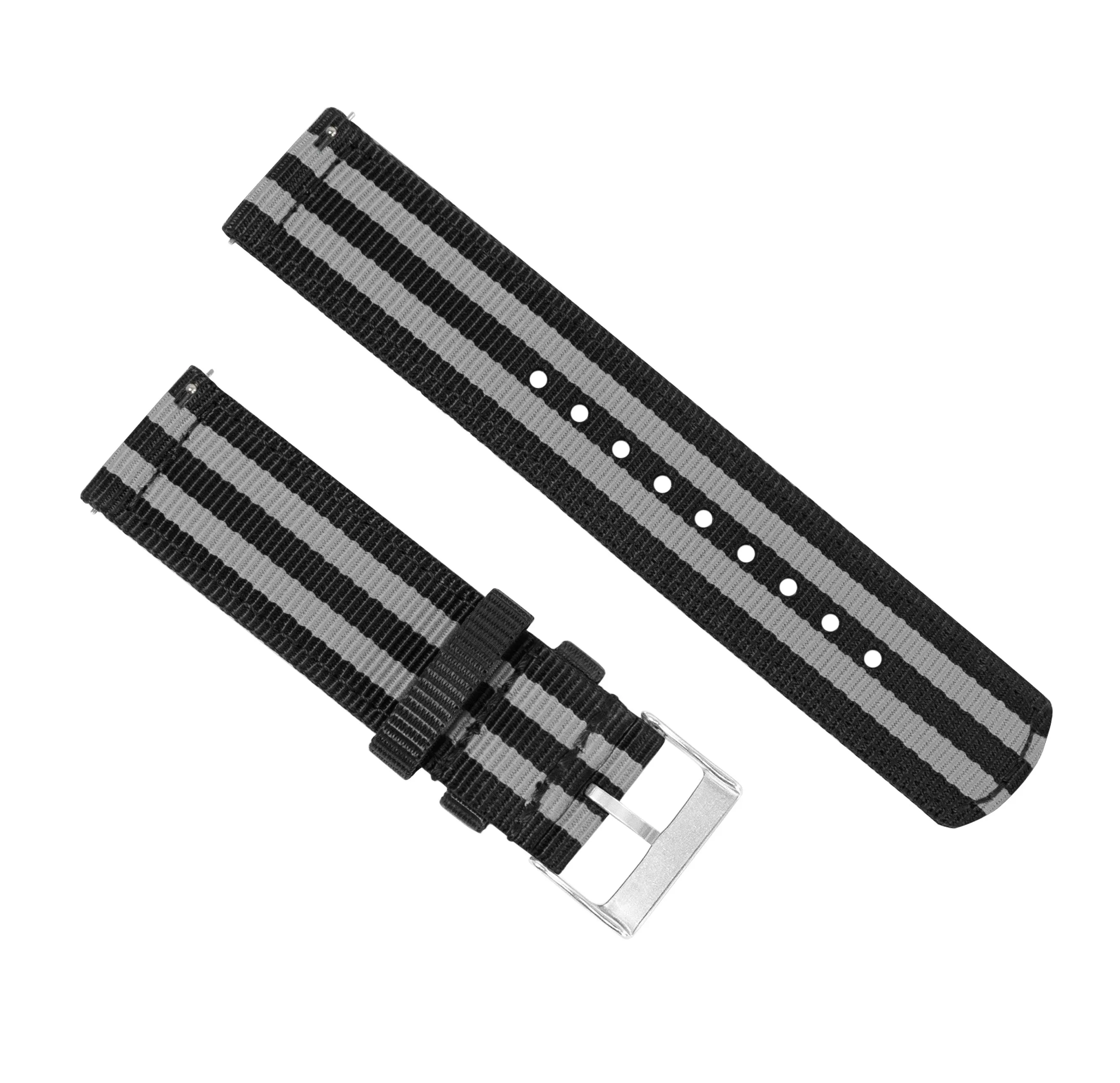 Samsung Galaxy Watch Active Two Piece NATO® style Black Smoke Bond Watch Band