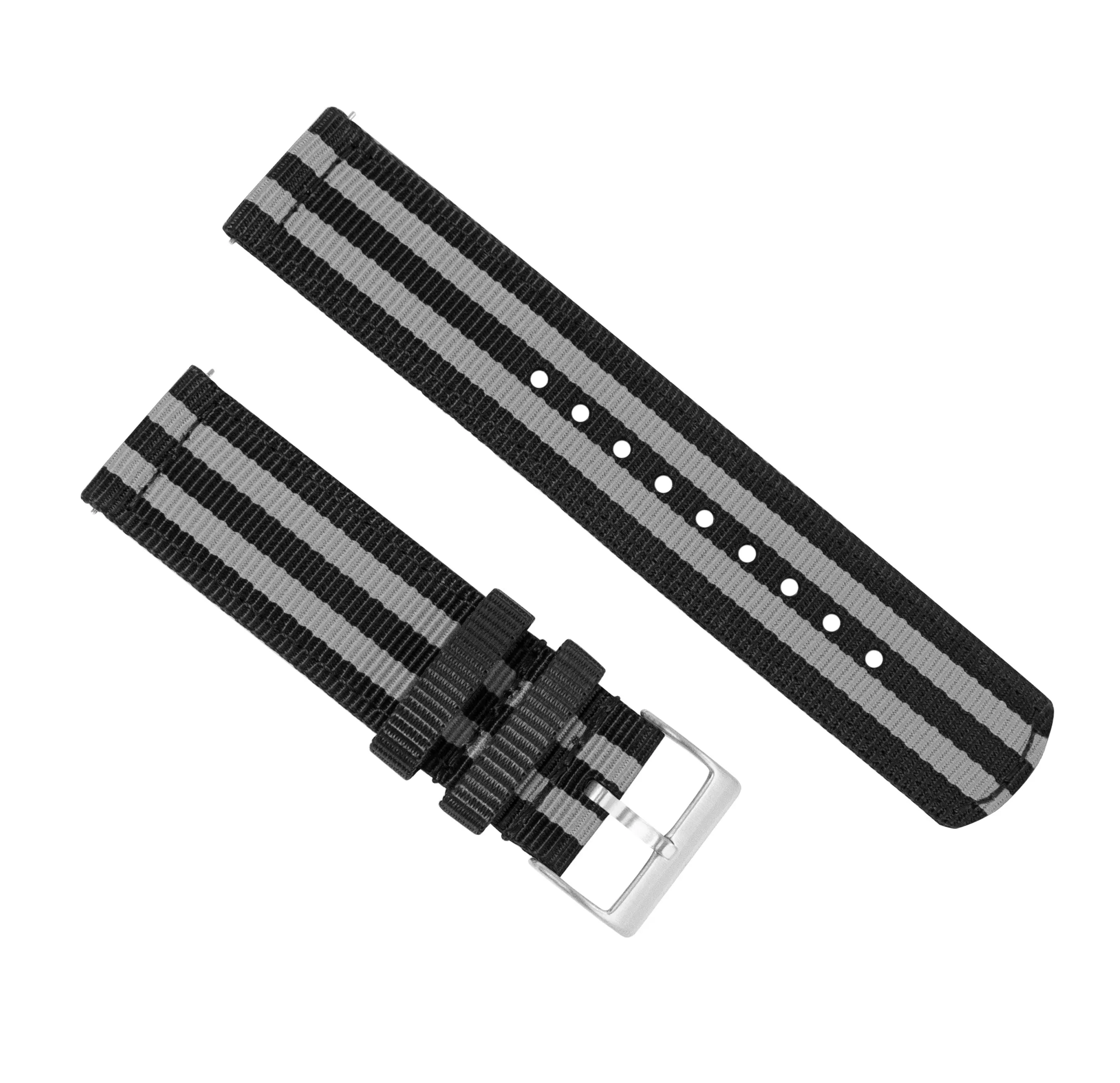 Samsung Galaxy Watch Active Two Piece NATO® style Black Smoke Bond Watch Band