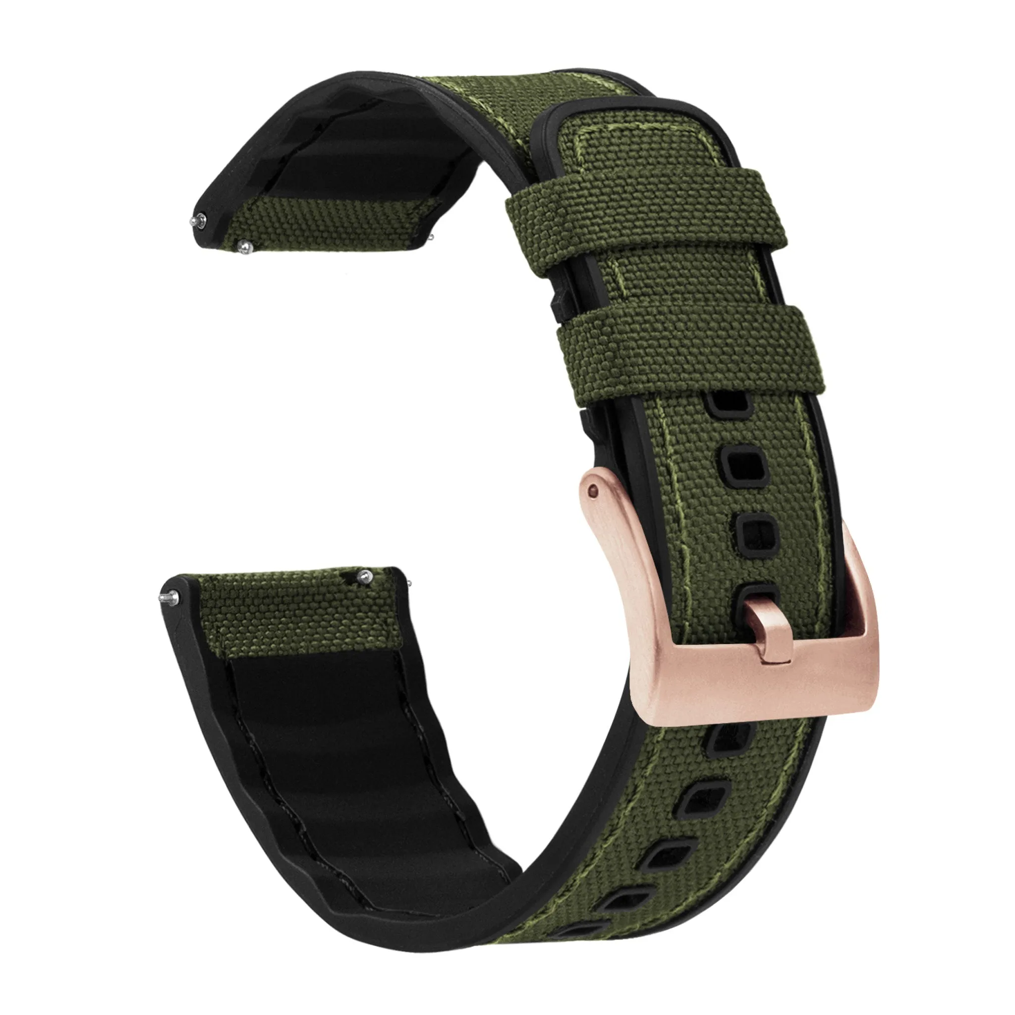 Samsung Galaxy Watch Cordrua Fabric Silicone Hybrid Army Green Watch Band
