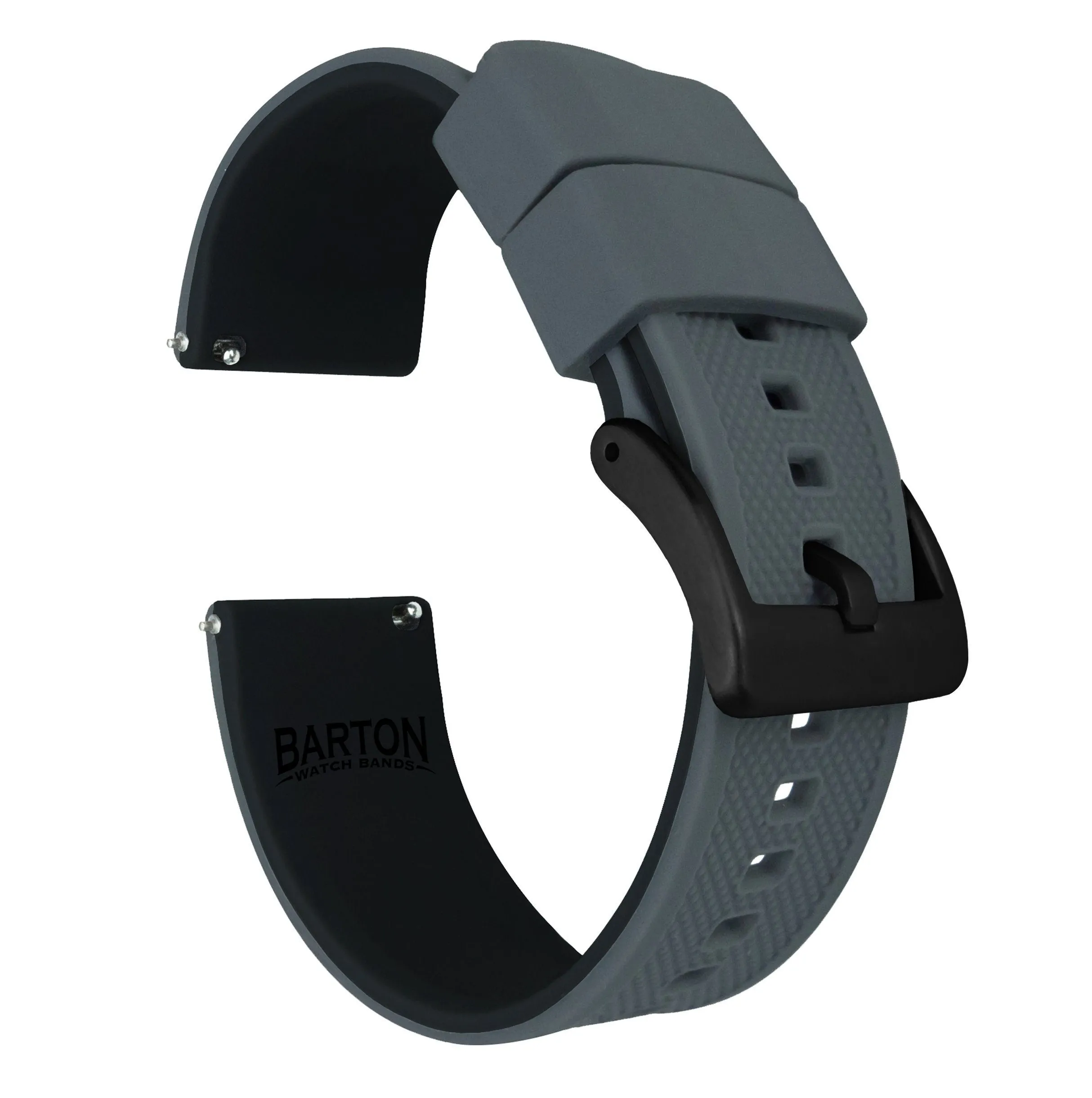 Samsung Galaxy Watch Elite Silicone Smoke Grey Top Black Bottom Watch Band