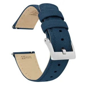 Samsung Galaxy Watch Sailcloth Quick Release Navy Blue Watch Band