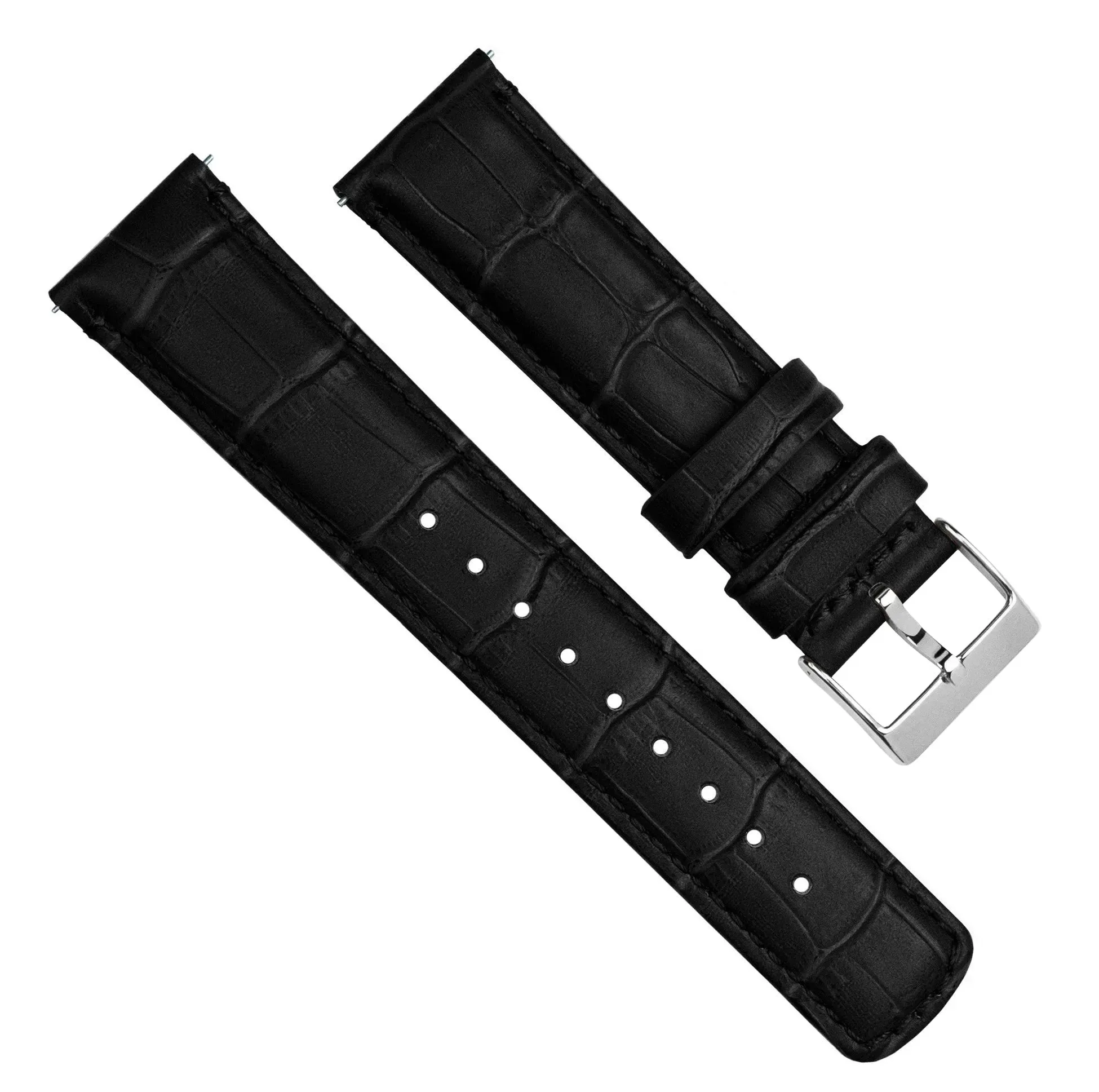 Samsung Galaxy Watch3 Black Alligator Grain Leather Watch Band