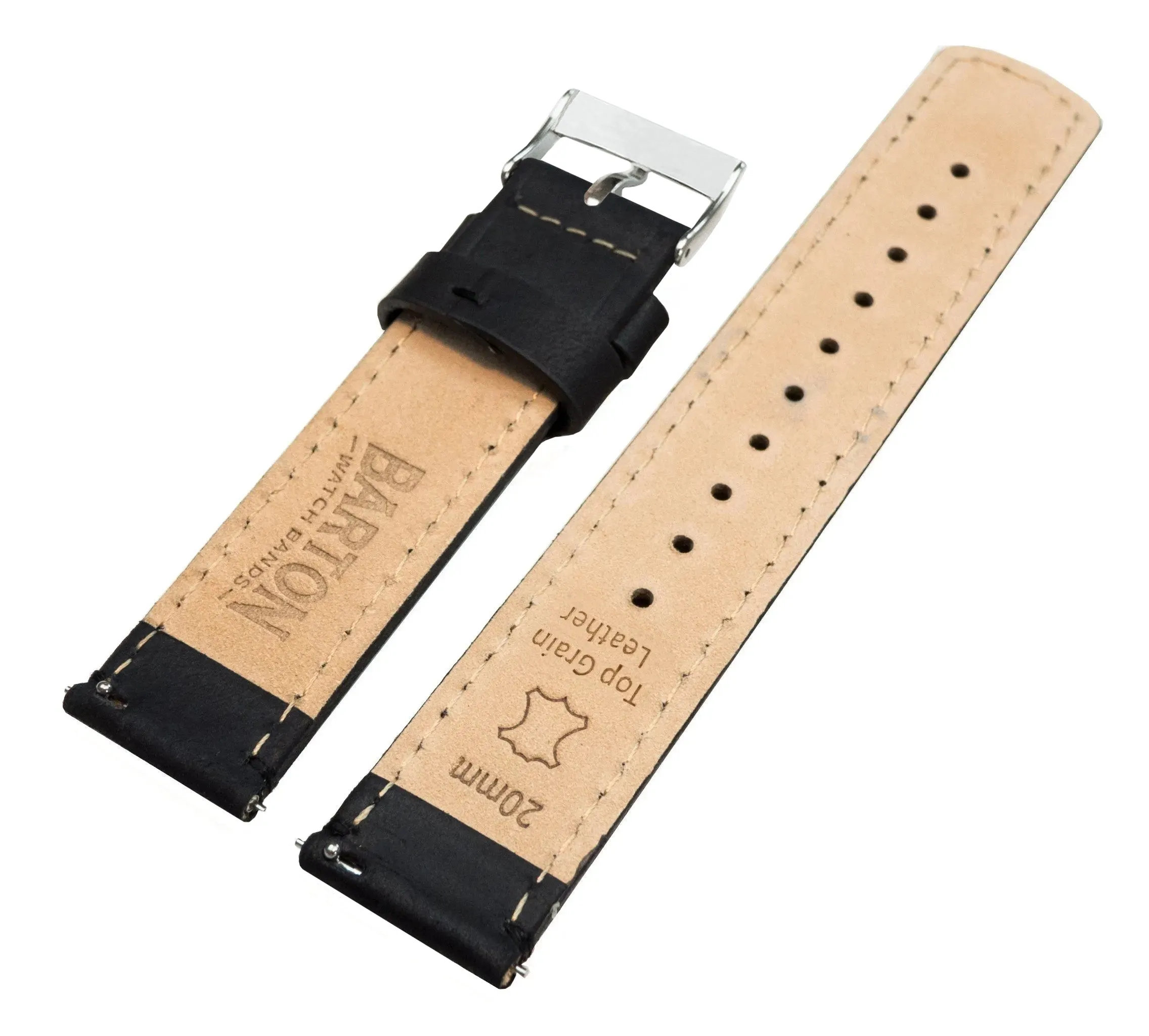Samsung Galaxy Watch3 Black Leather Stitching Watch Band