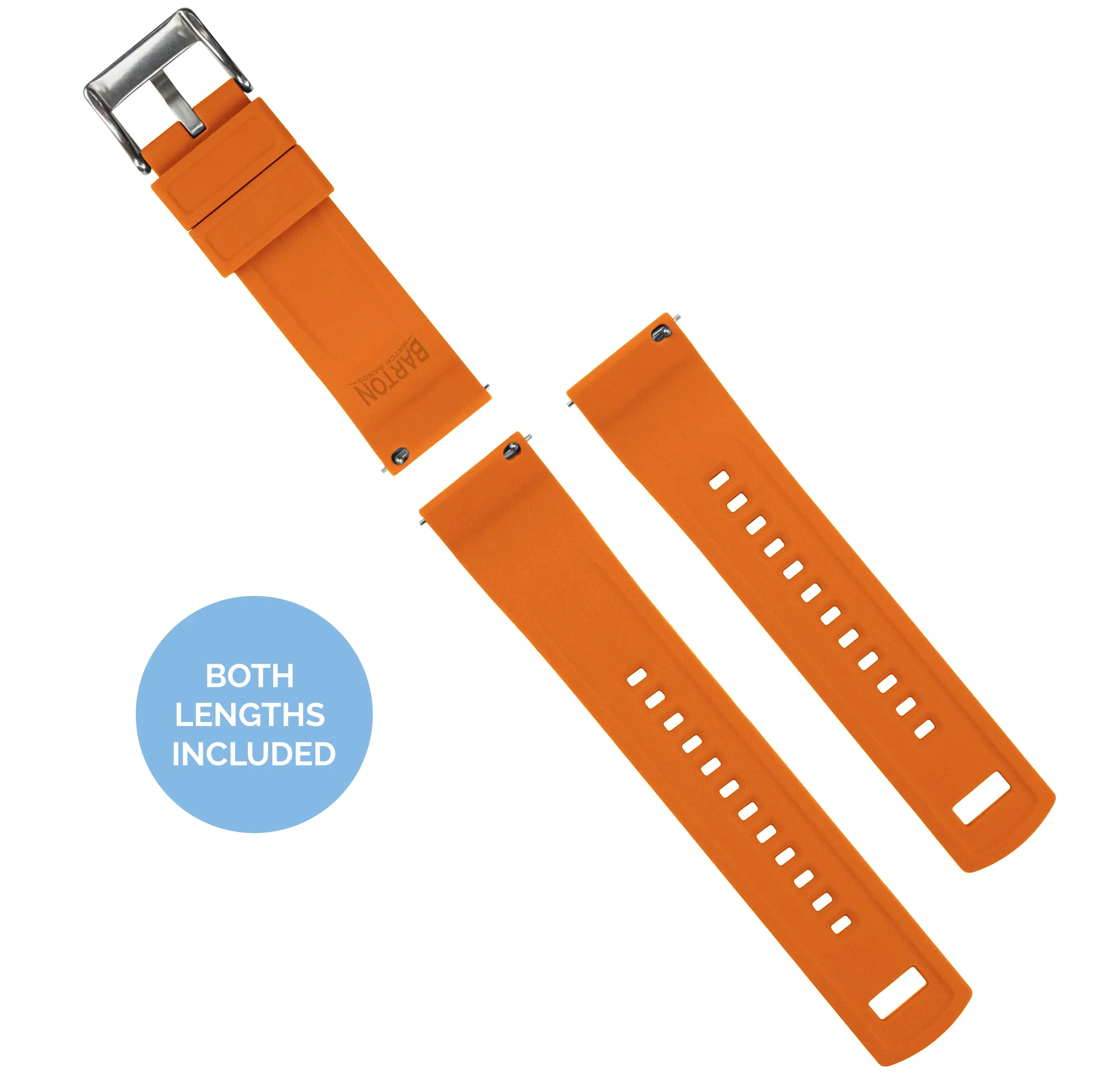 Samsung Galaxy Watch3 Elite Silicone Black Top Pumpkin Orange Bottom Watch Band