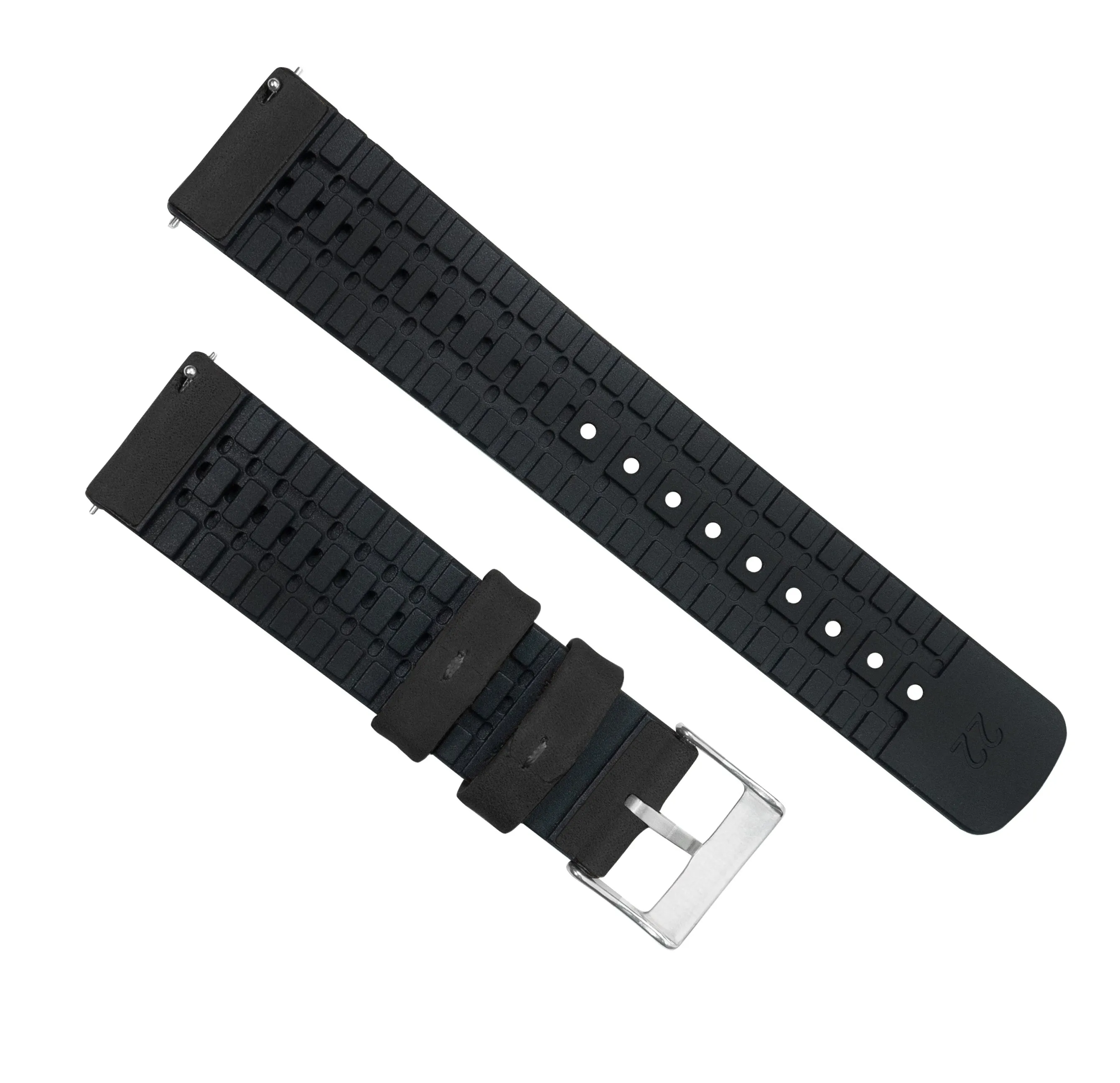 Samsung Galaxy Watch3 Leather And Rubber Hybrid Black Watch Band