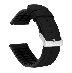 Samsung Galaxy Watch3 Leather And Rubber Hybrid Black Watch Band