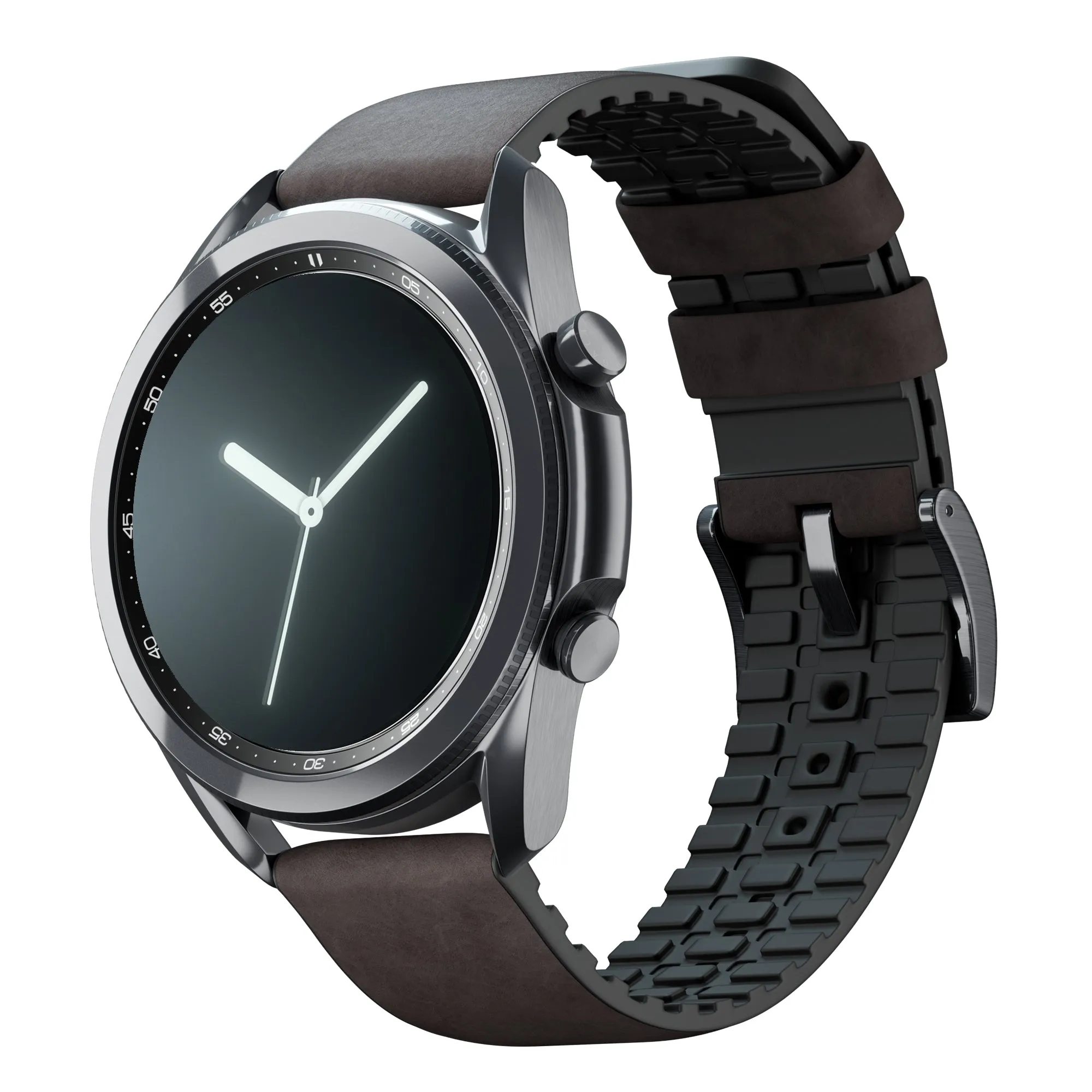 Samsung Galaxy Watch3 Leather And Rubber Hybrid Smoke Brown Watch Band