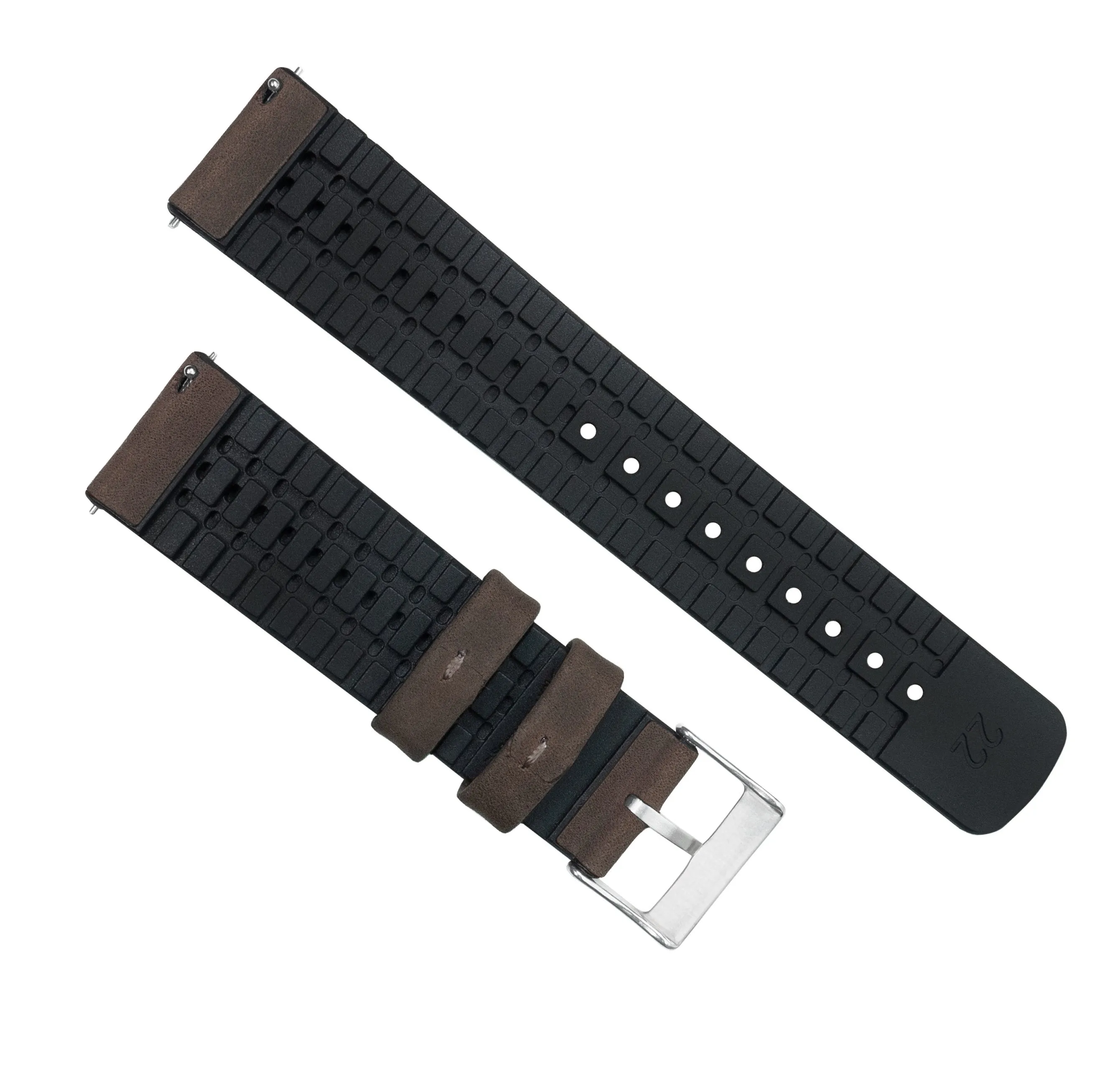 Samsung Galaxy Watch3 Leather And Rubber Hybrid Smoke Brown Watch Band