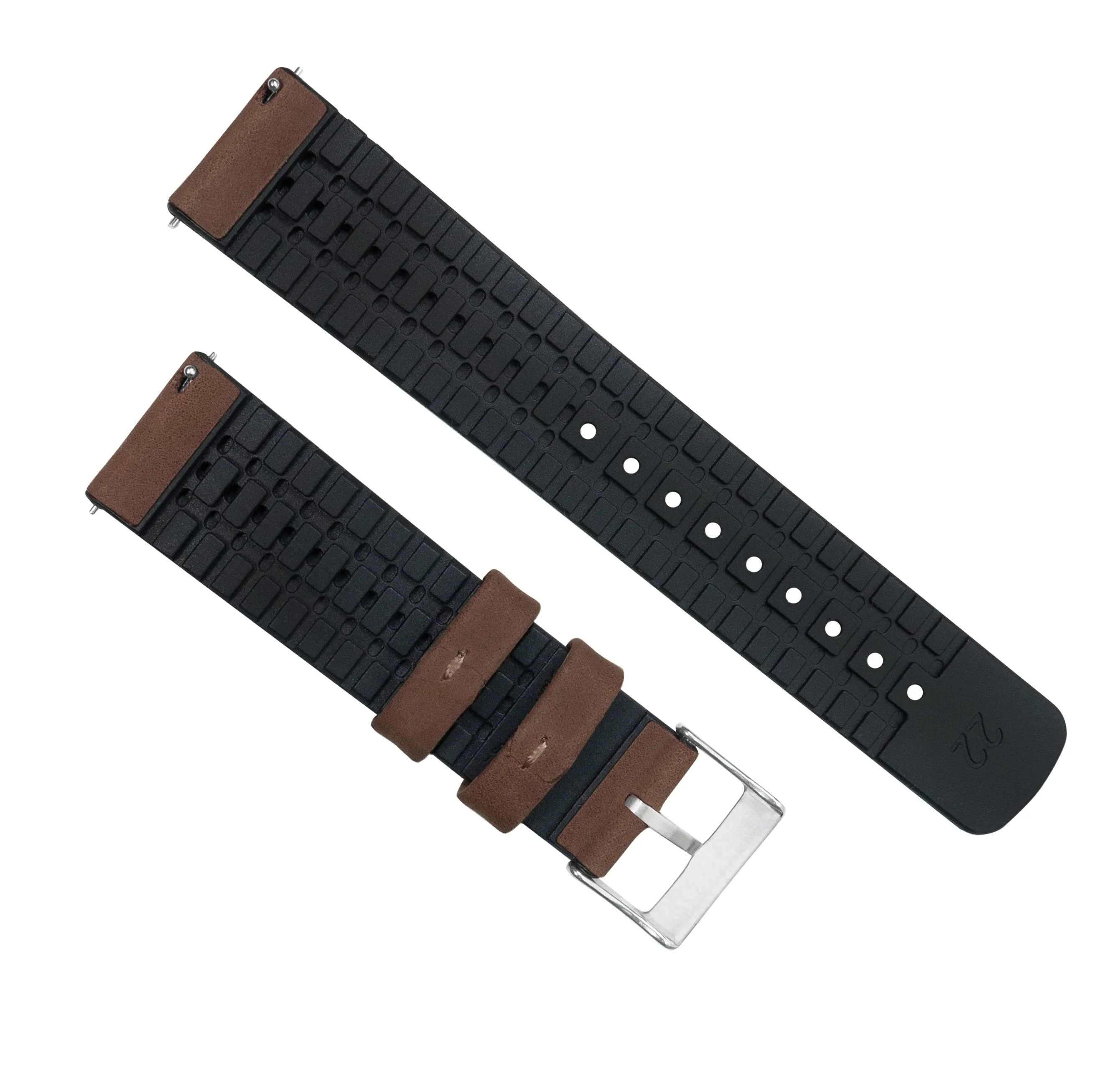 Samsung Galaxy Watch3 Leather And Rubber Hybrid Walnut Brown Watch Band