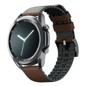 Samsung Galaxy Watch3 Leather And Rubber Hybrid Walnut Brown Watch Band