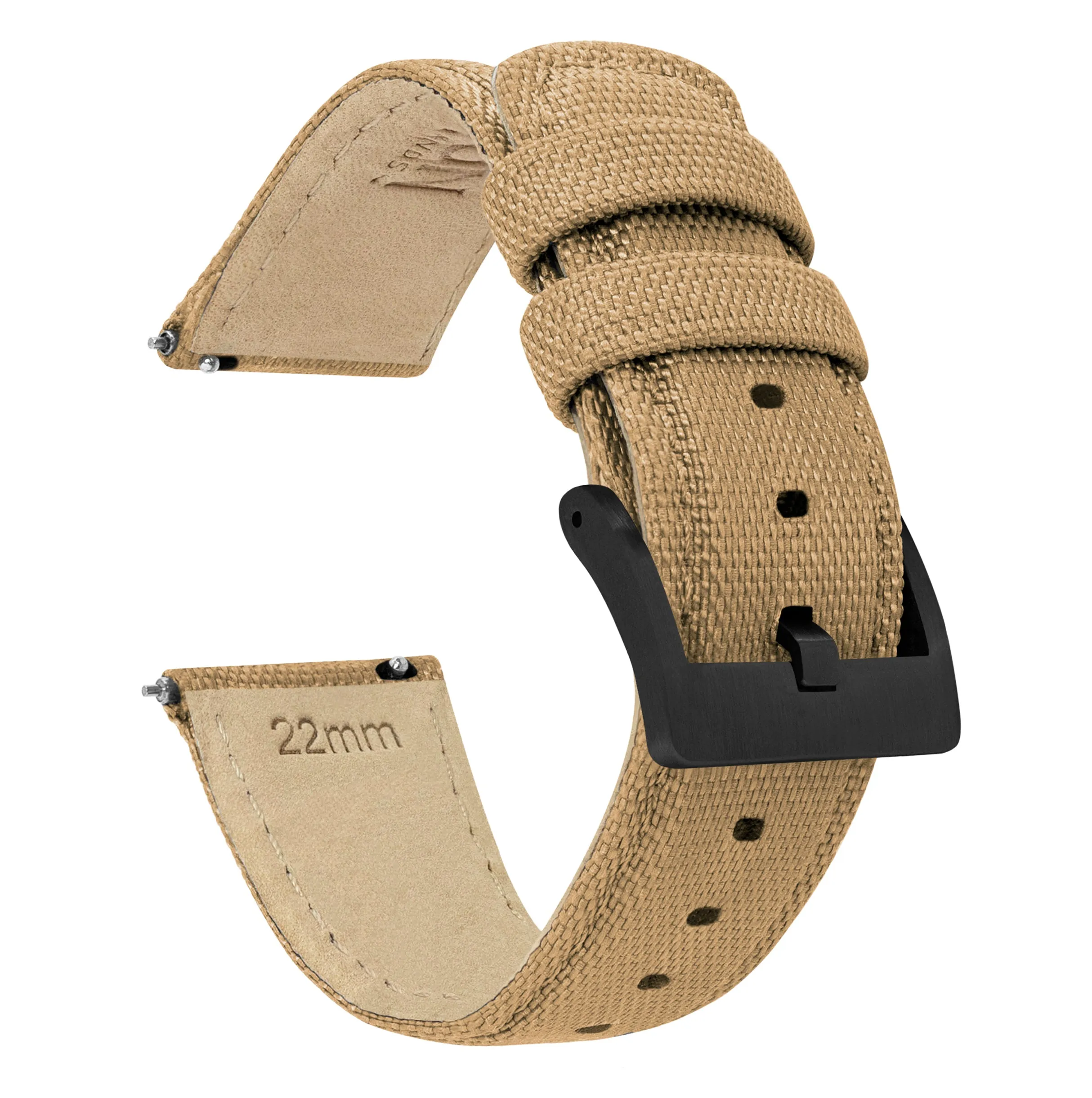 Samsung Galaxy Watch3 Sailcloth Quick Release Khaki Tan Watch Band