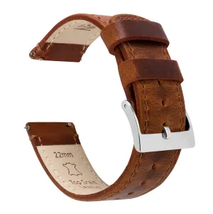 Samsung Galaxy Watch3 Weathered Brown Leather Watch Band