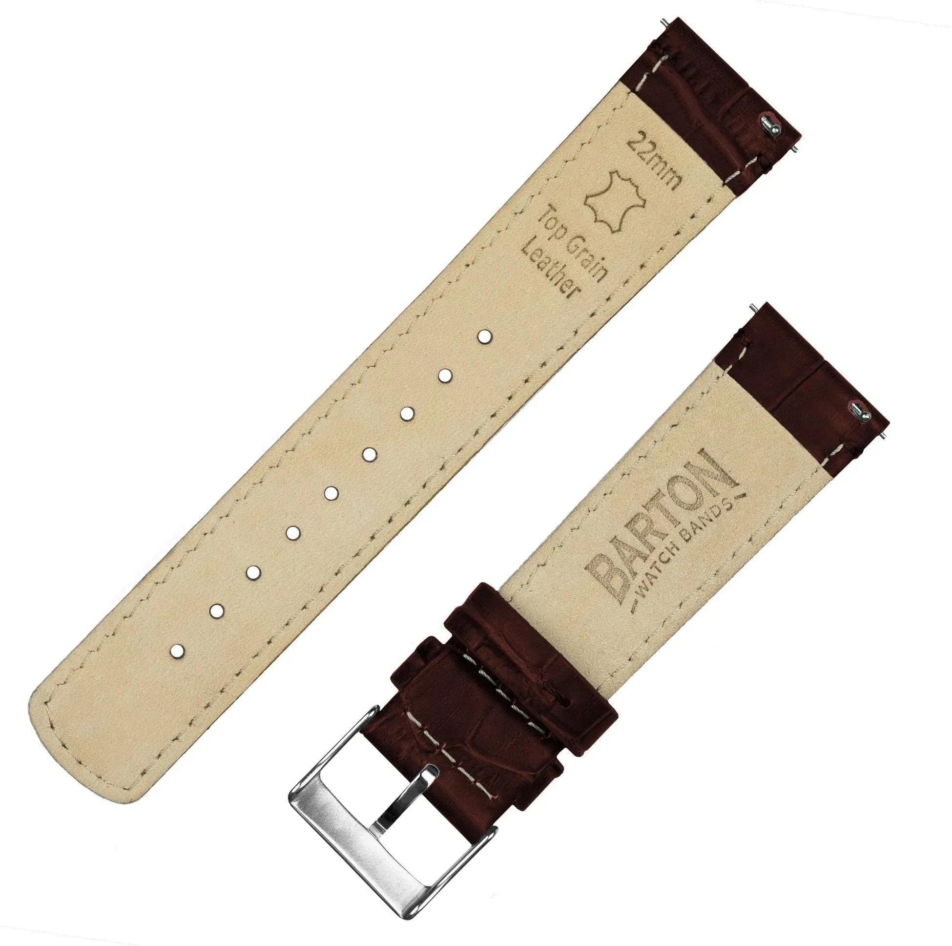Samsung Galaxy Watch4 Coffee Brown Alligator Grain Leather Watch Band