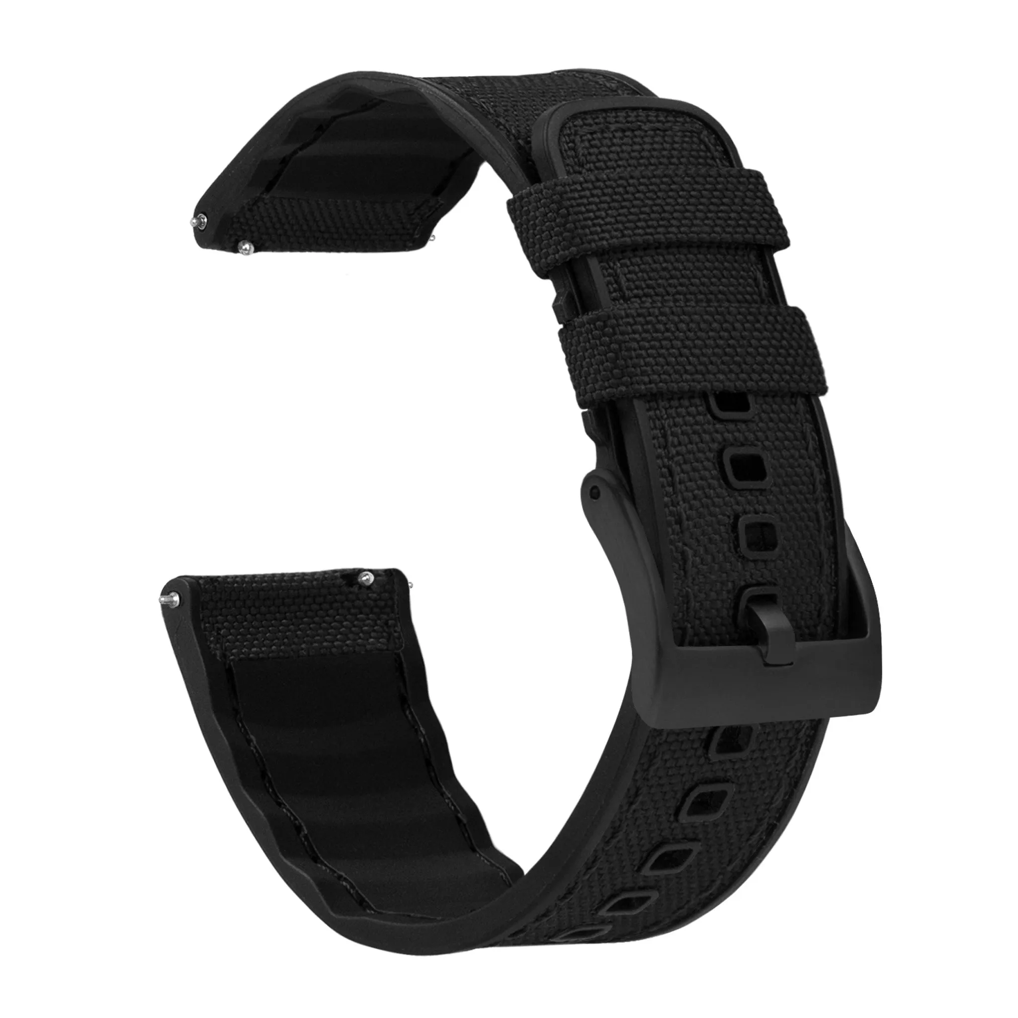 Samsung Galaxy Watch4 Cordrua Fabric Silicone Hybrid Black Watch Band