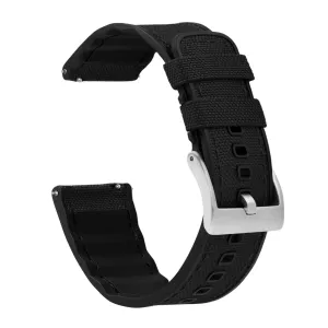 Samsung Galaxy Watch4 Cordrua Fabric Silicone Hybrid Black Watch Band