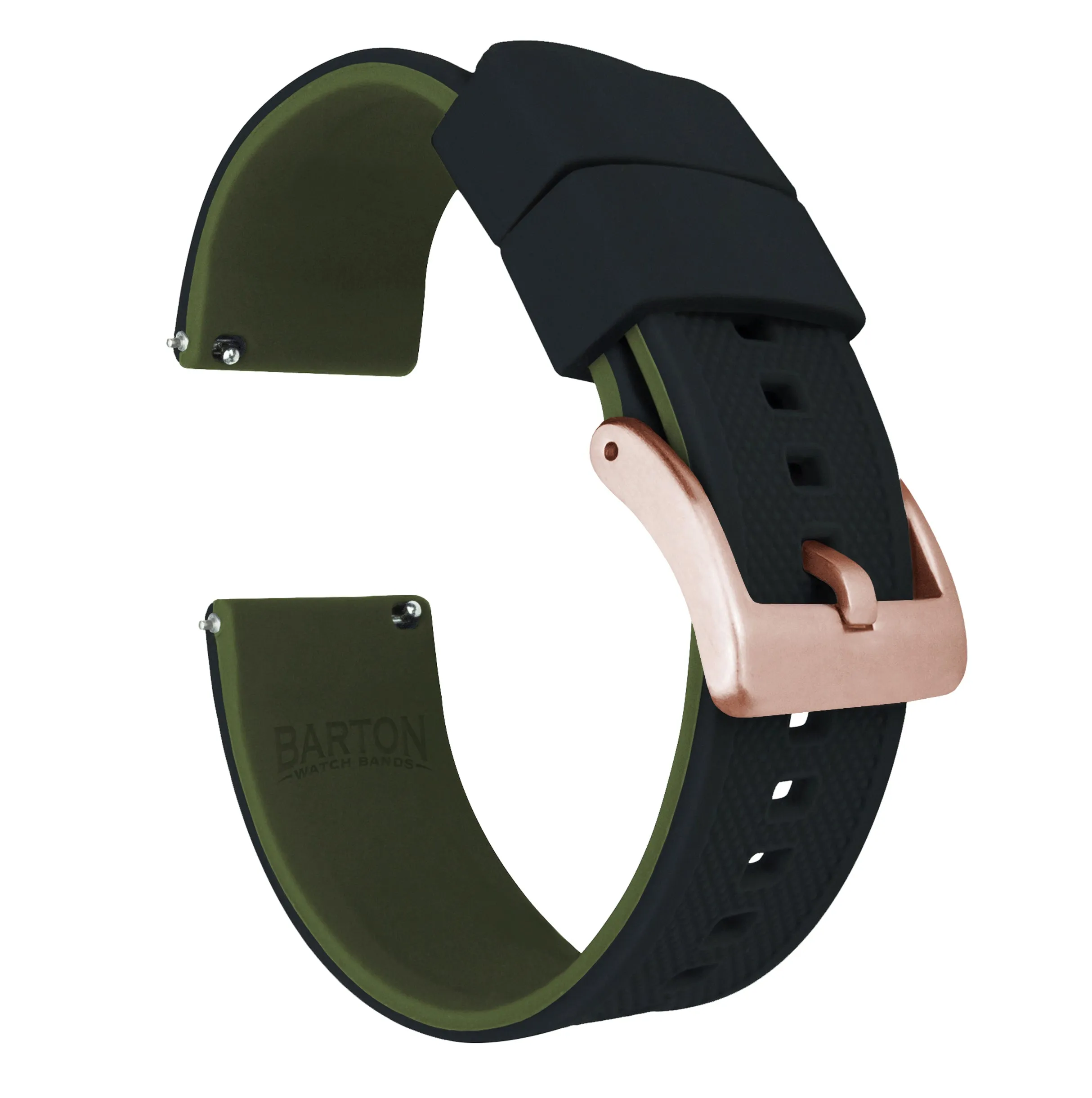 Samsung Galaxy Watch4 Elite Silicone Black Top Army Green Bottom Watch Band