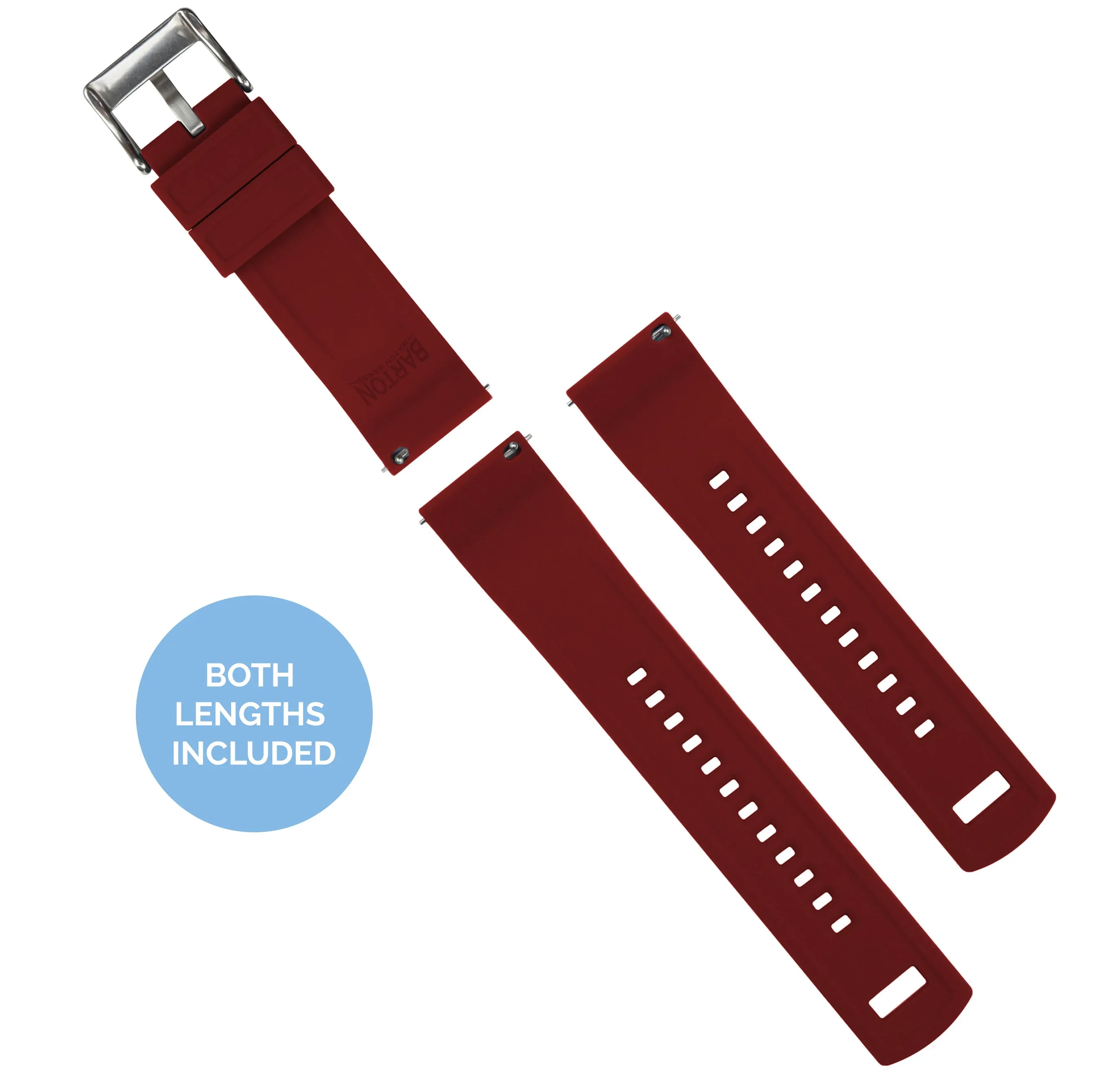 Samsung Galaxy Watch4 Elite Silicone Black Top Crimson Red Bottom Watch Band