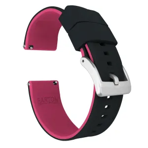 Samsung Galaxy Watch4 Elite Silicone Black Top Pink Bottom Watch Band