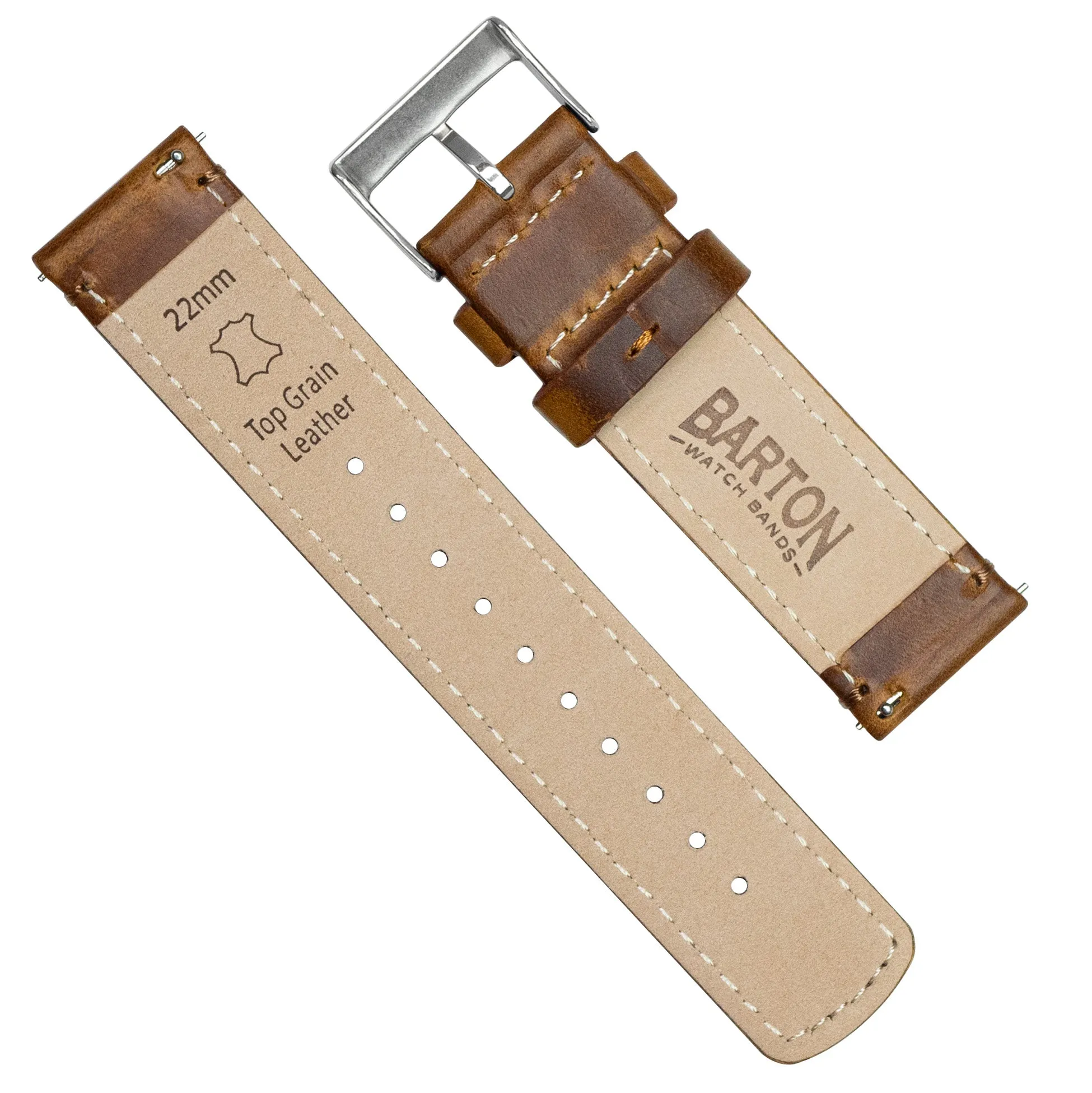 Samsung Galaxy Watch4 Weathered Brown Leather Watch Band