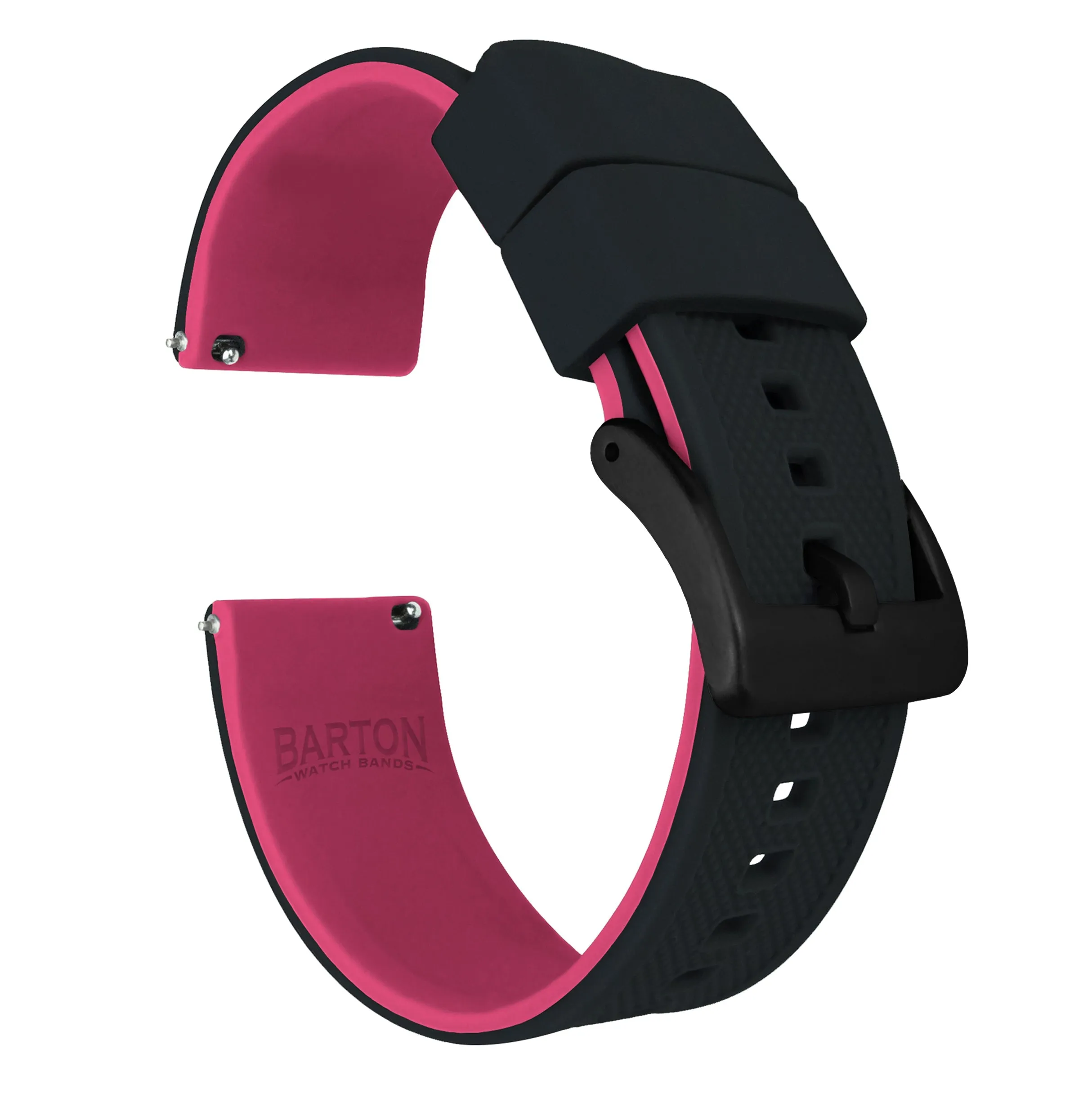 Samsung Galaxy Watch5 Elite Silicone Black Top Pink Bottom Watch Band