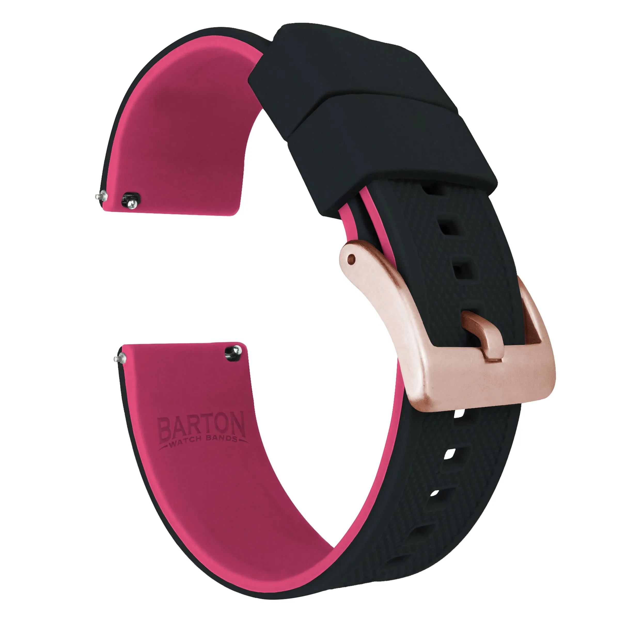 Samsung Galaxy Watch5 Elite Silicone Black Top Pink Bottom Watch Band