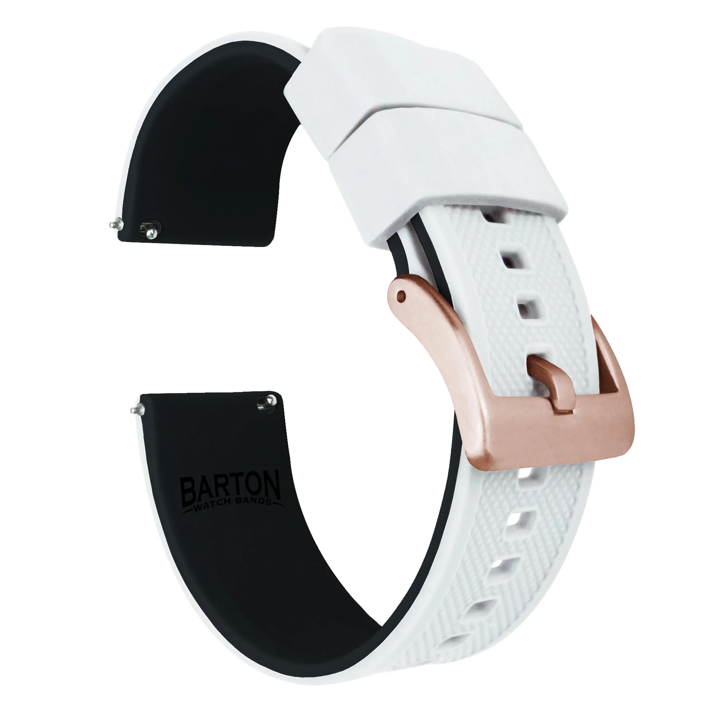 Samsung Galaxy Watch5 Elite Silicone White Top Black Bottom Watch Band