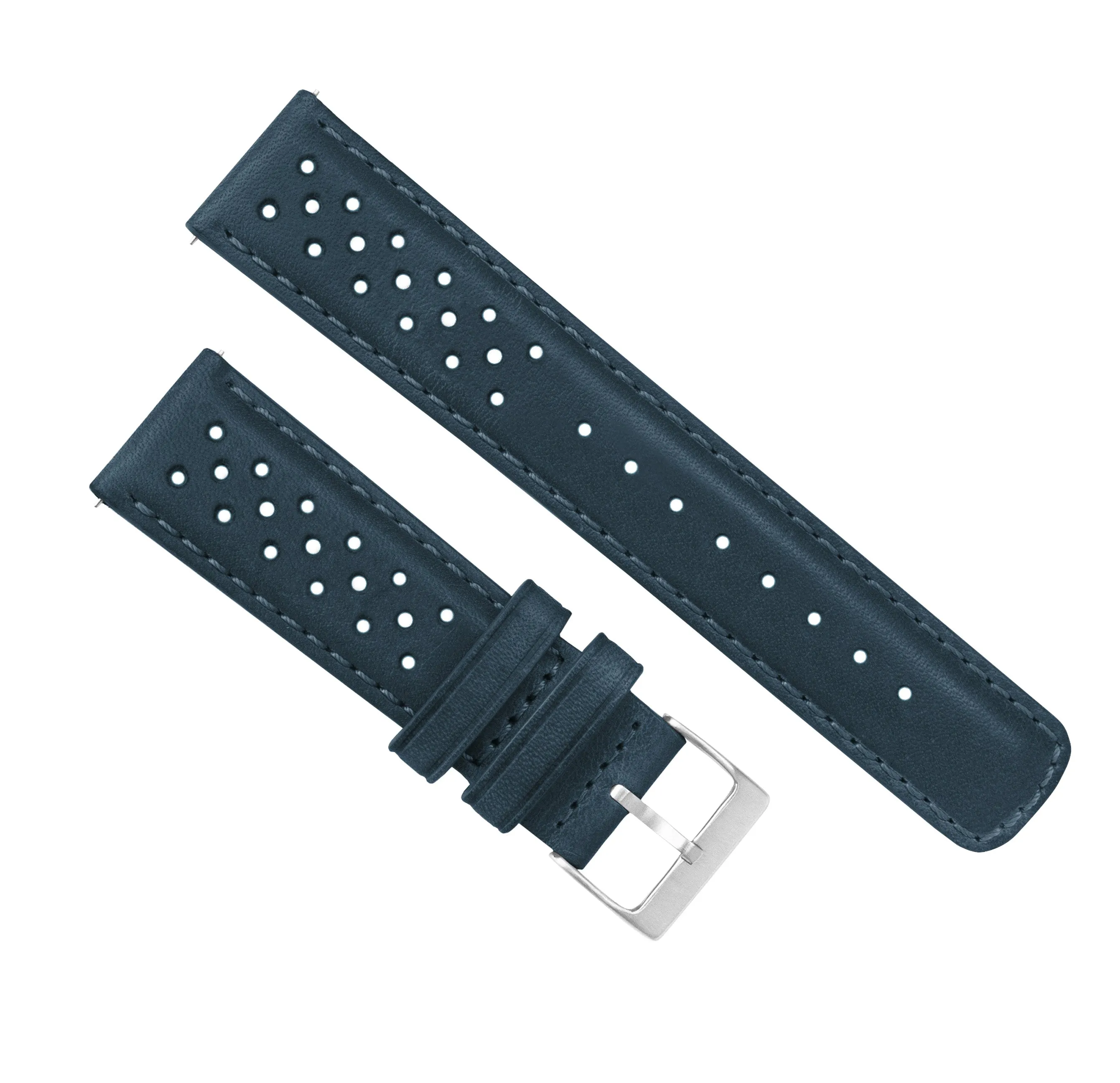 Samsung Galaxy Watch5 Racing Horween Leather Navy Blue Watch Band